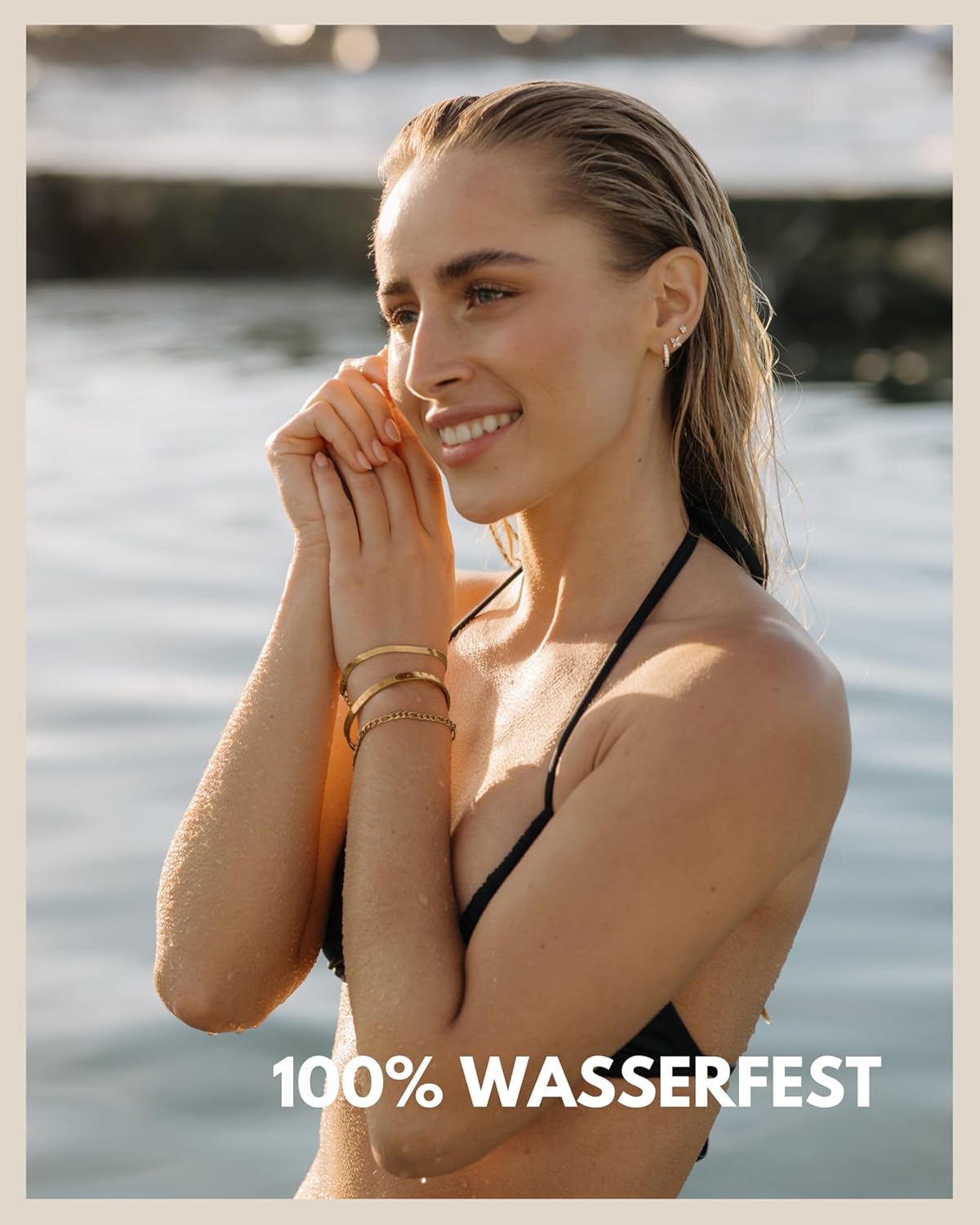 Thumbnail 5 de GD GOOD.designs Armband-Set (3-teilig) aus 316L-Edelstahl – wasserfest, größenverstellbar, Schlange/Glieder/Armreif in Silber, Roségold oder 18K Gold