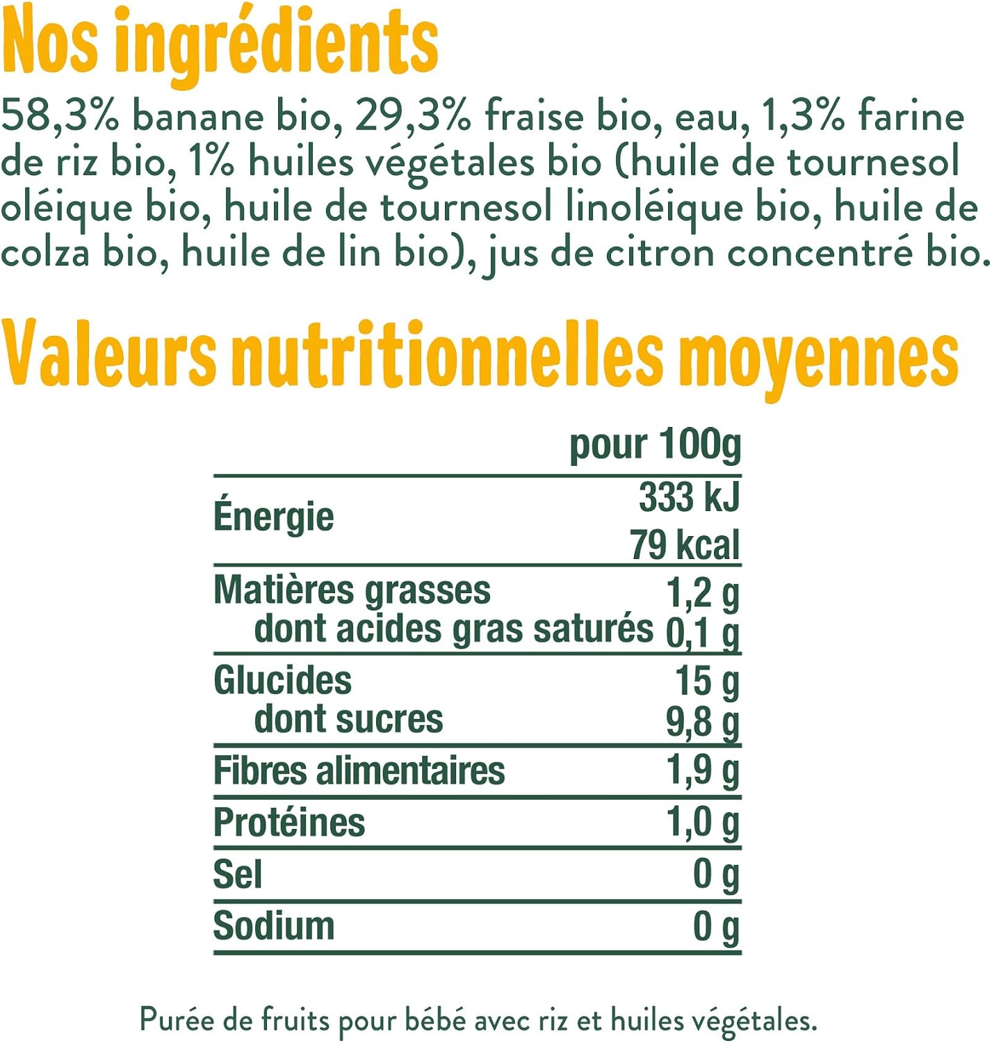 Detalle 2 de GOOD GOÛT Petit Déj Fraise – Gourde bébé dès 6 mois, format nomade, sans sucres ajoutés, 10x70 g