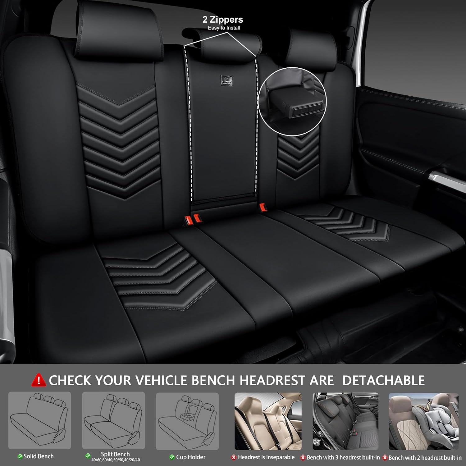 Detalle 2 de CAR PASS 3D Foam Faux Leather Seat Covers 5pc