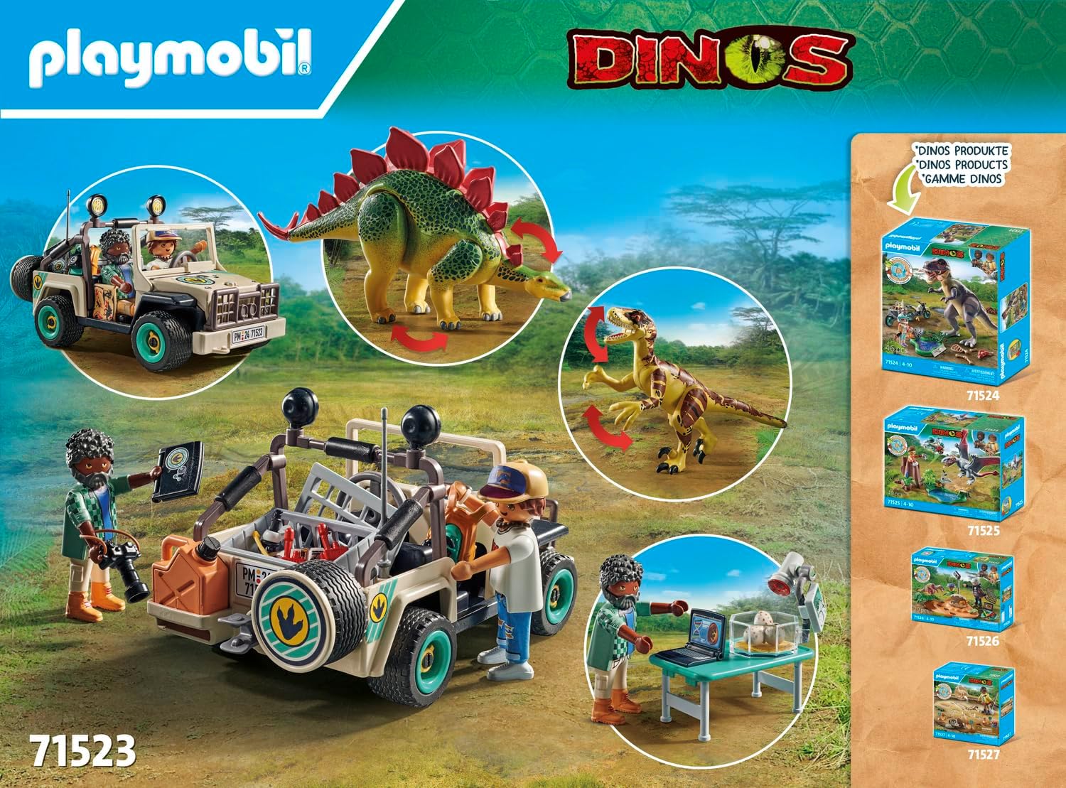 Detalle de PLAYMOBIL Dinos 71523 Campo Base con Dinosauri: esplorazione, accessori e avventura per bambini dai 4 anni