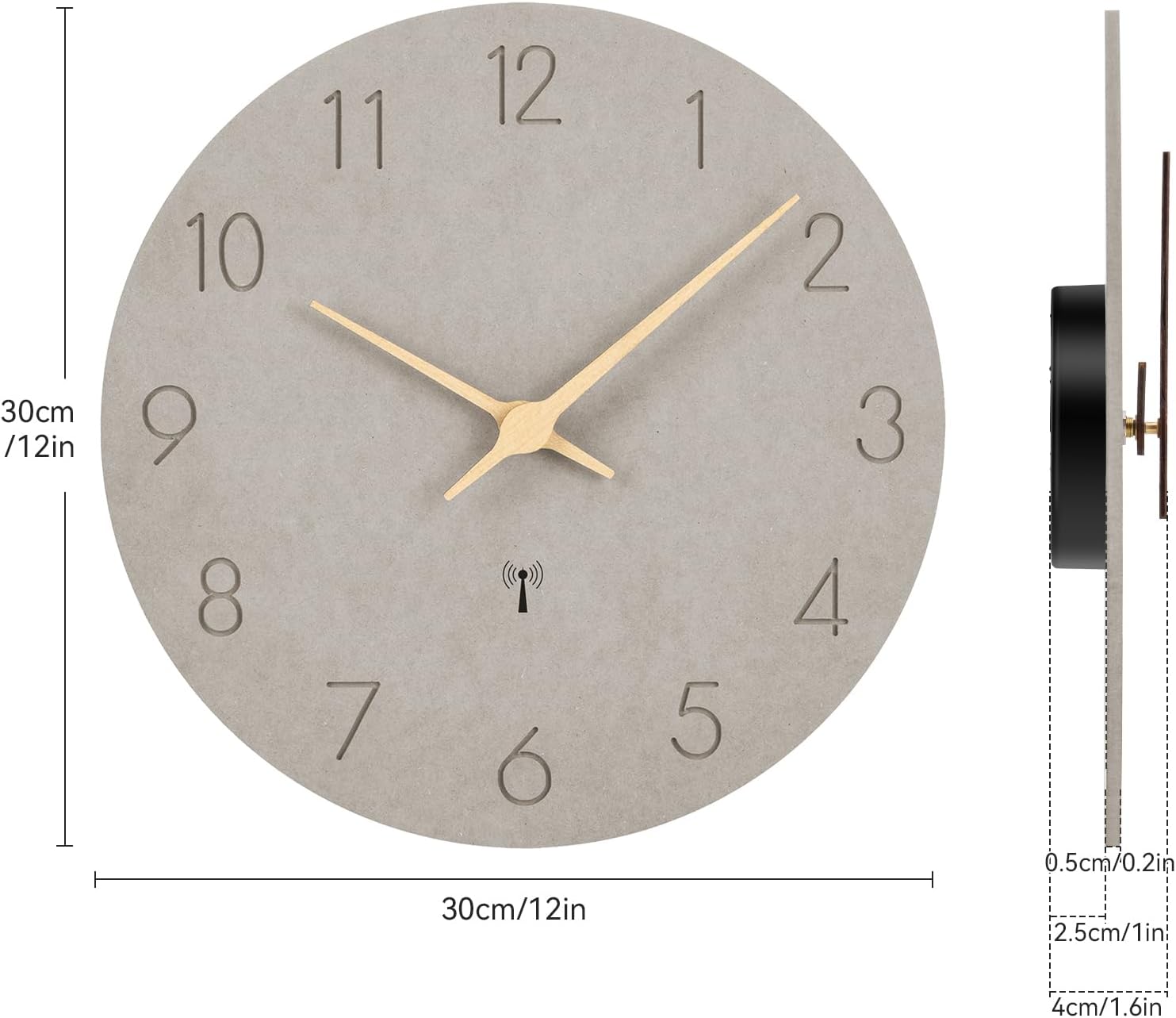 Detalle de Warminn Horloge Murale Radio Pilotée radiogestuurde wandklok, 30 cm, stil
