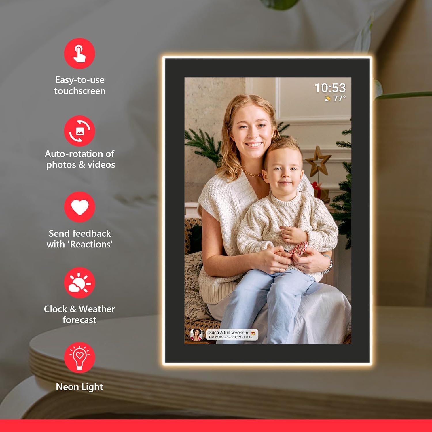 Thumbnail 5 de FRAMEO 10.1 Inch Digital Photo Frame 32GB