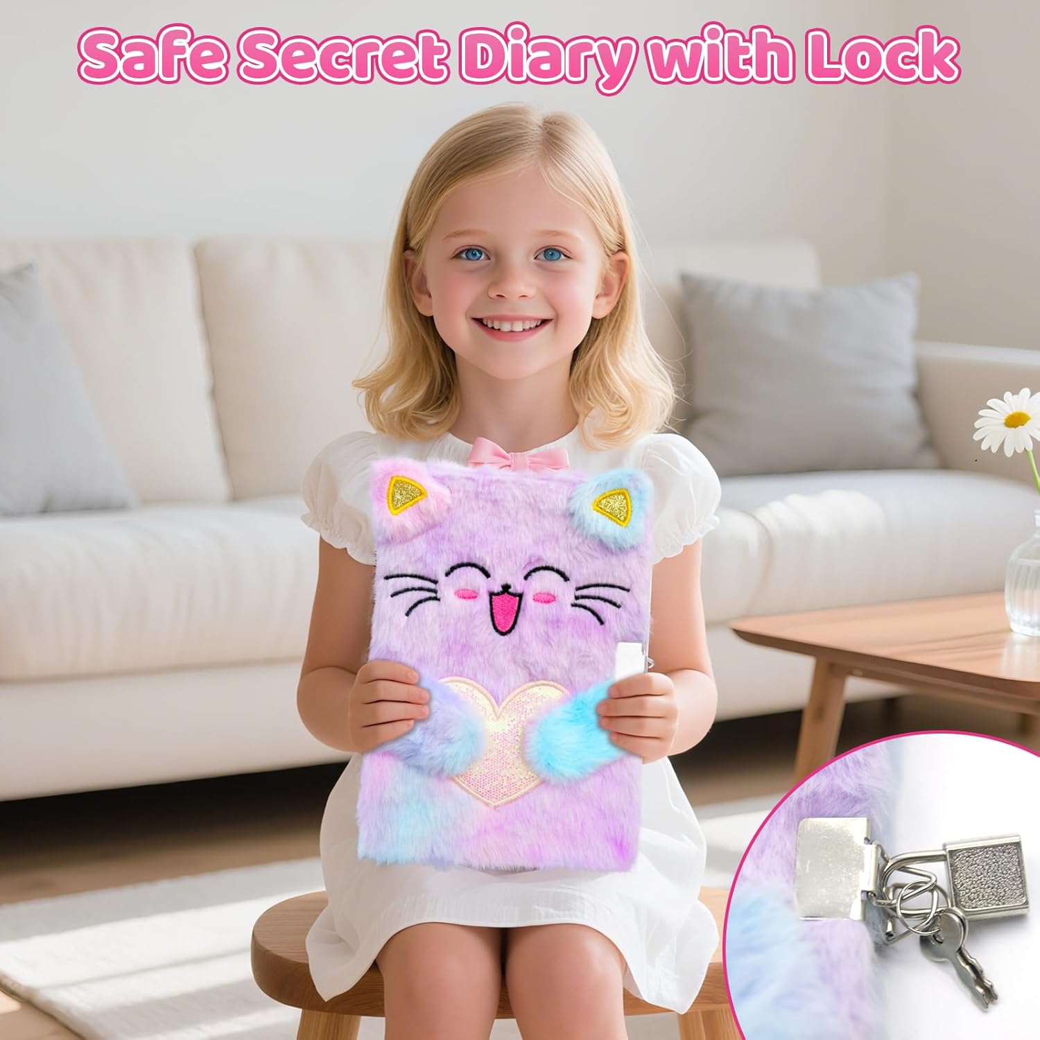 Detalle 2 de HoomTop Lockable DIY Cat Journal Kit for Girls Aged 6–14