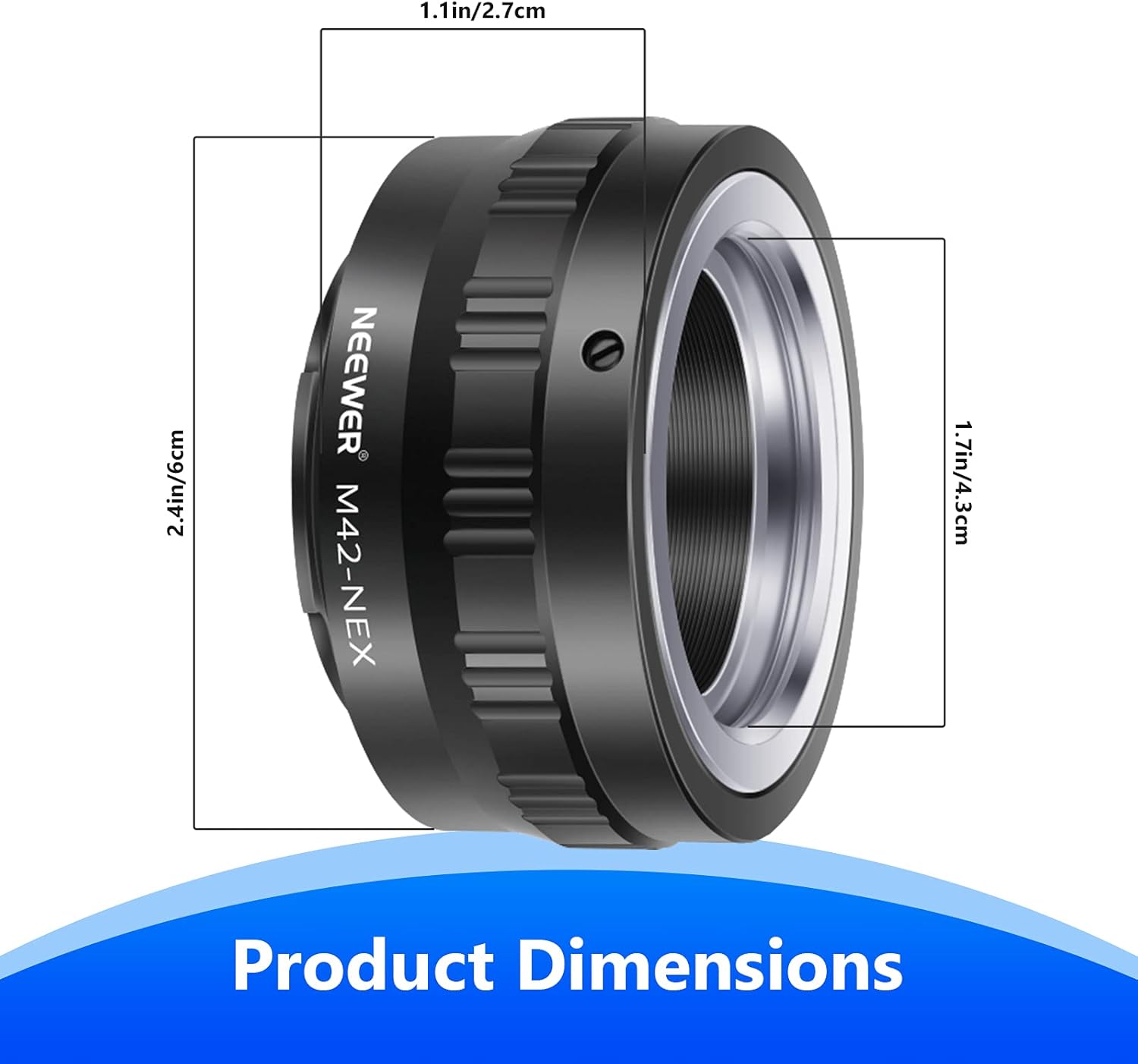Detalle 2 de Neewer adattatore obiettivo M42 per Sony NEX E-Mount (messa a fuoco manuale)