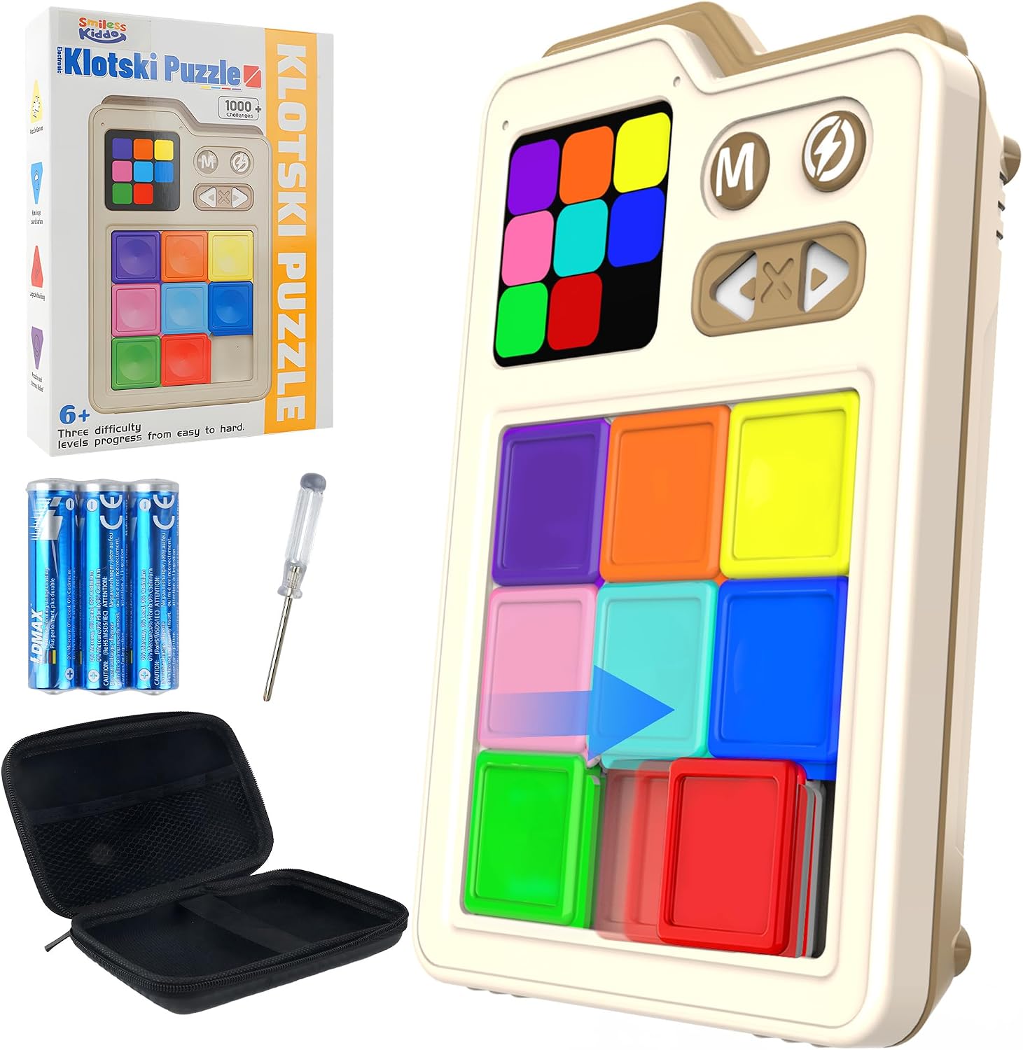 Detalle de SMILESSKIDDO Kids’ Electronic Sliding Puzzle, 1,000+ Challenges