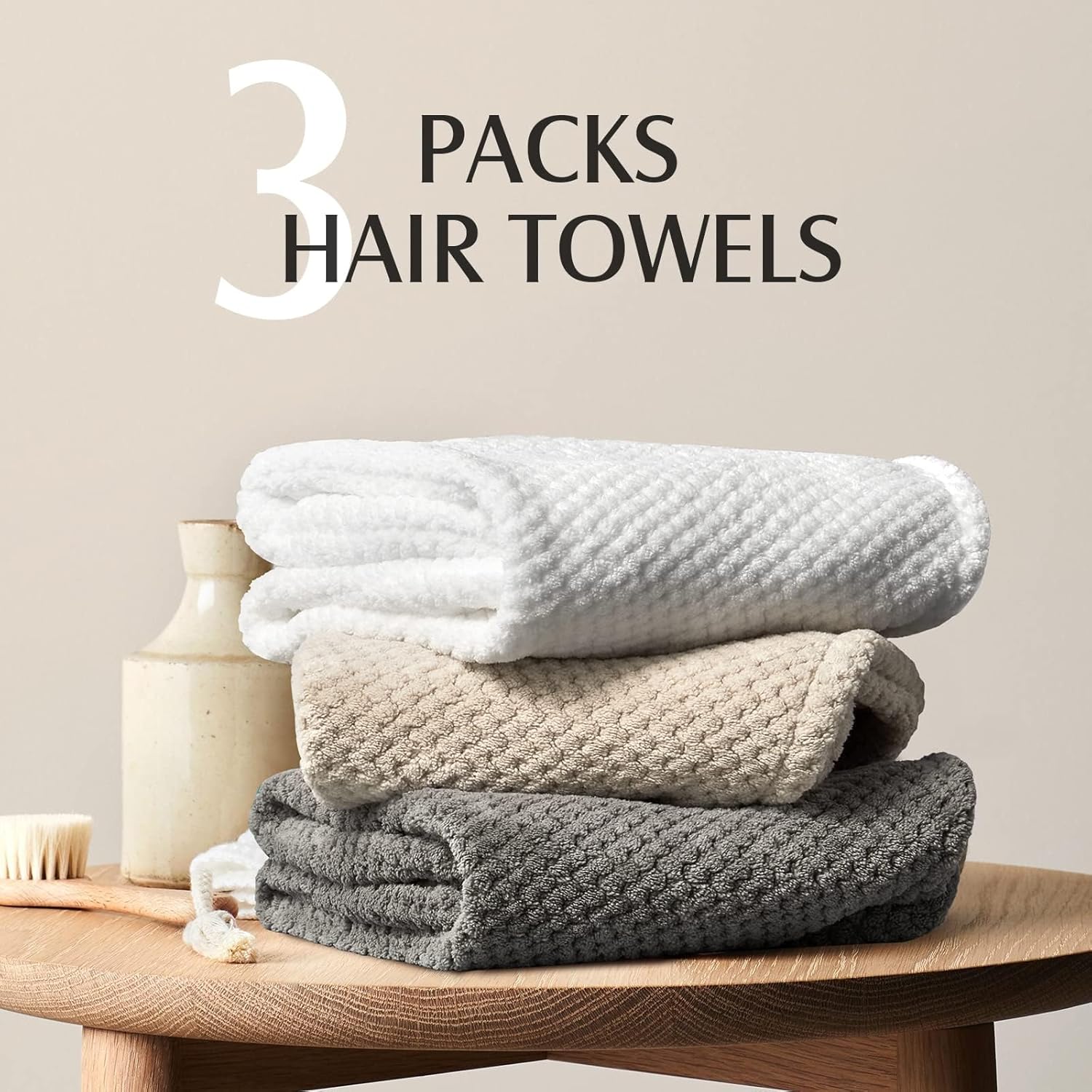 Thumbnail 5 de YFONG 3-Pack Microfiber Hair Towel 30" x 10" ๐งโ