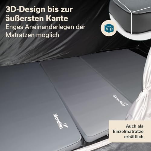 Thumbnail 7 de Skandika Doppel-Isomatte Easy 3D Premium Flex Bundle mit Bezug – 200 × 150 × 12 cm, USB-C Pumpe, 300 kg Belastbarkeit