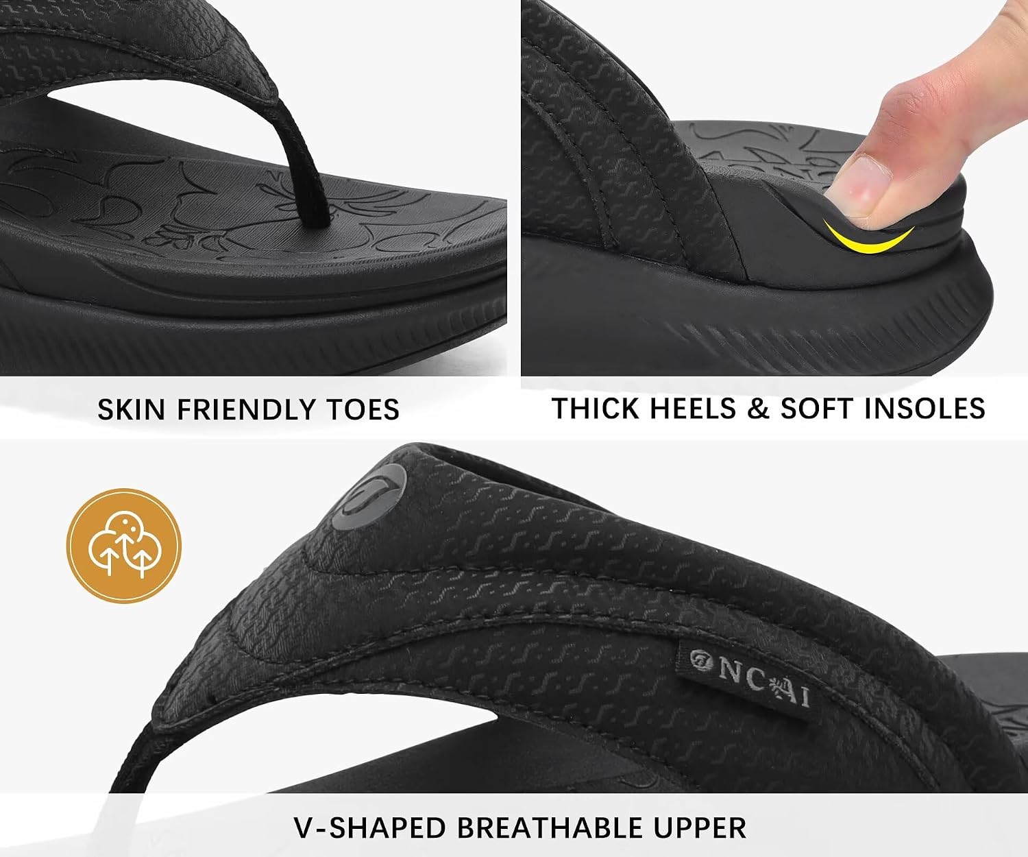 Thumbnail 3 de ONCAI Women's Orthotic Cushion Flip Flops 6mm
