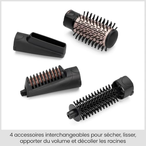 Detalle de BaByliss AS200E Dry, Straighten and Style : sèche-cheveux rotatif avec 4 accessoires interchangeables