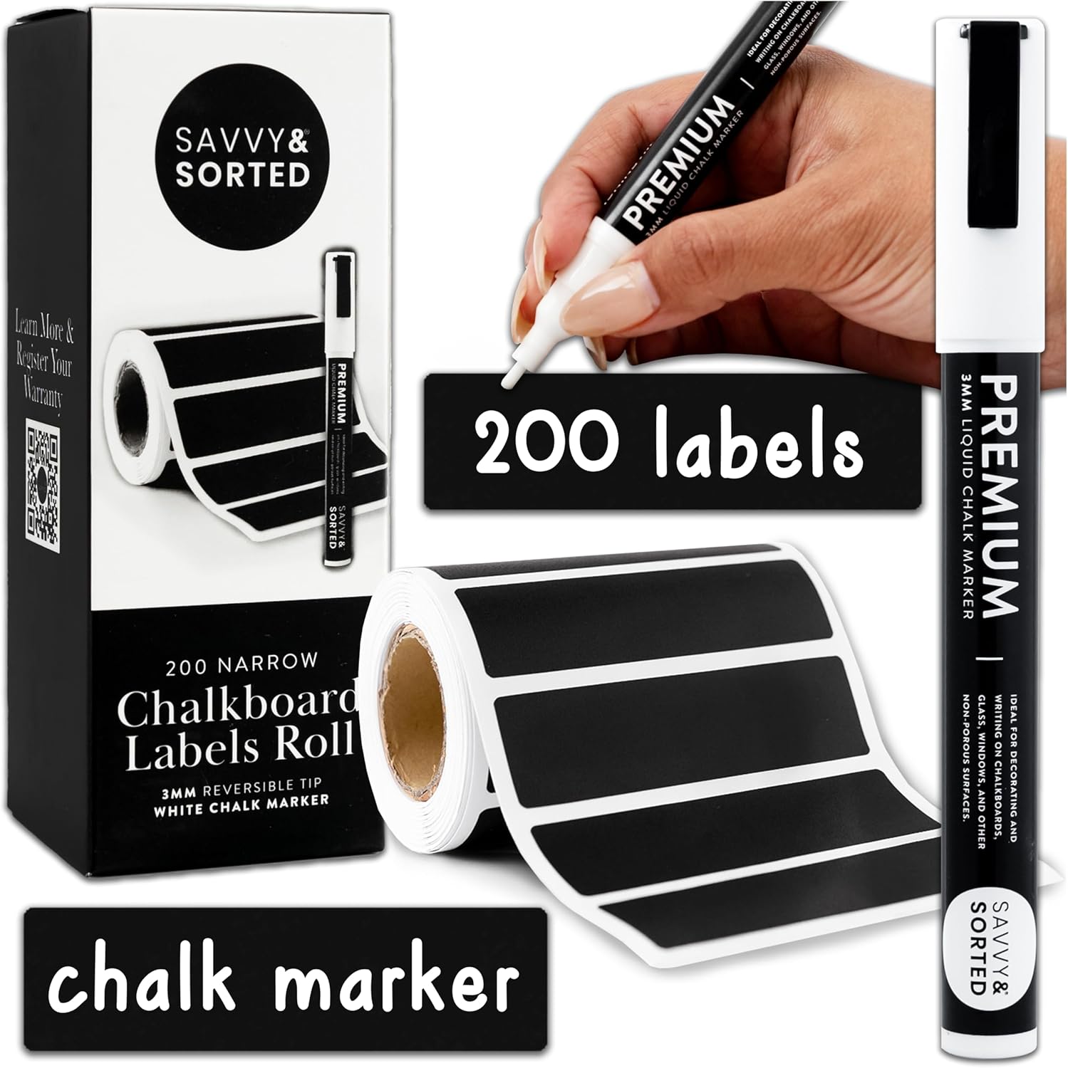 Detalle de Chalkboard Labels for Containers, 200-Pack