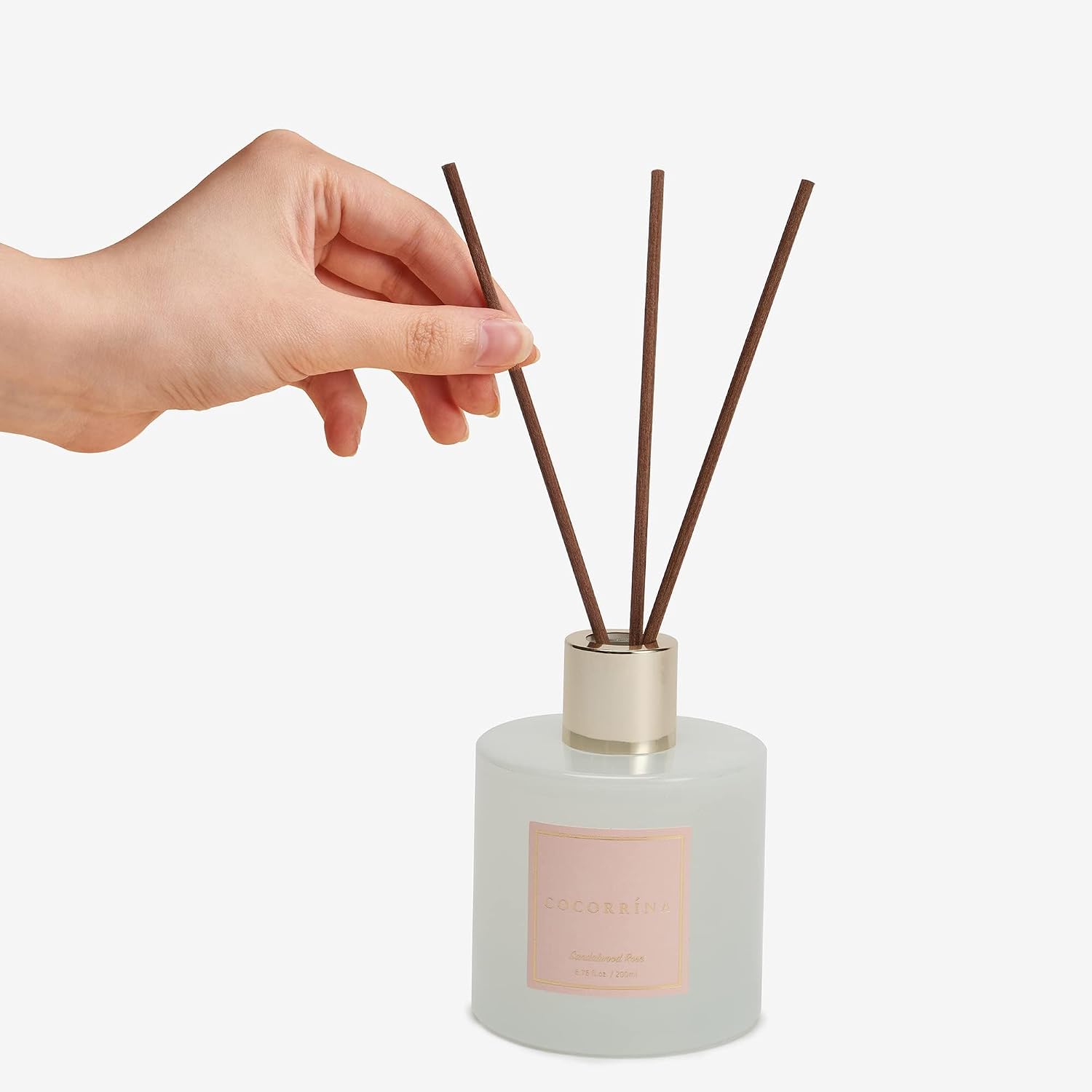 Thumbnail 6 de Cocorrína Premium Reed Diffuser Set with Preserved Baby's Breath & Cotton Sticks – Sandalwood Rose, 6.7 oz