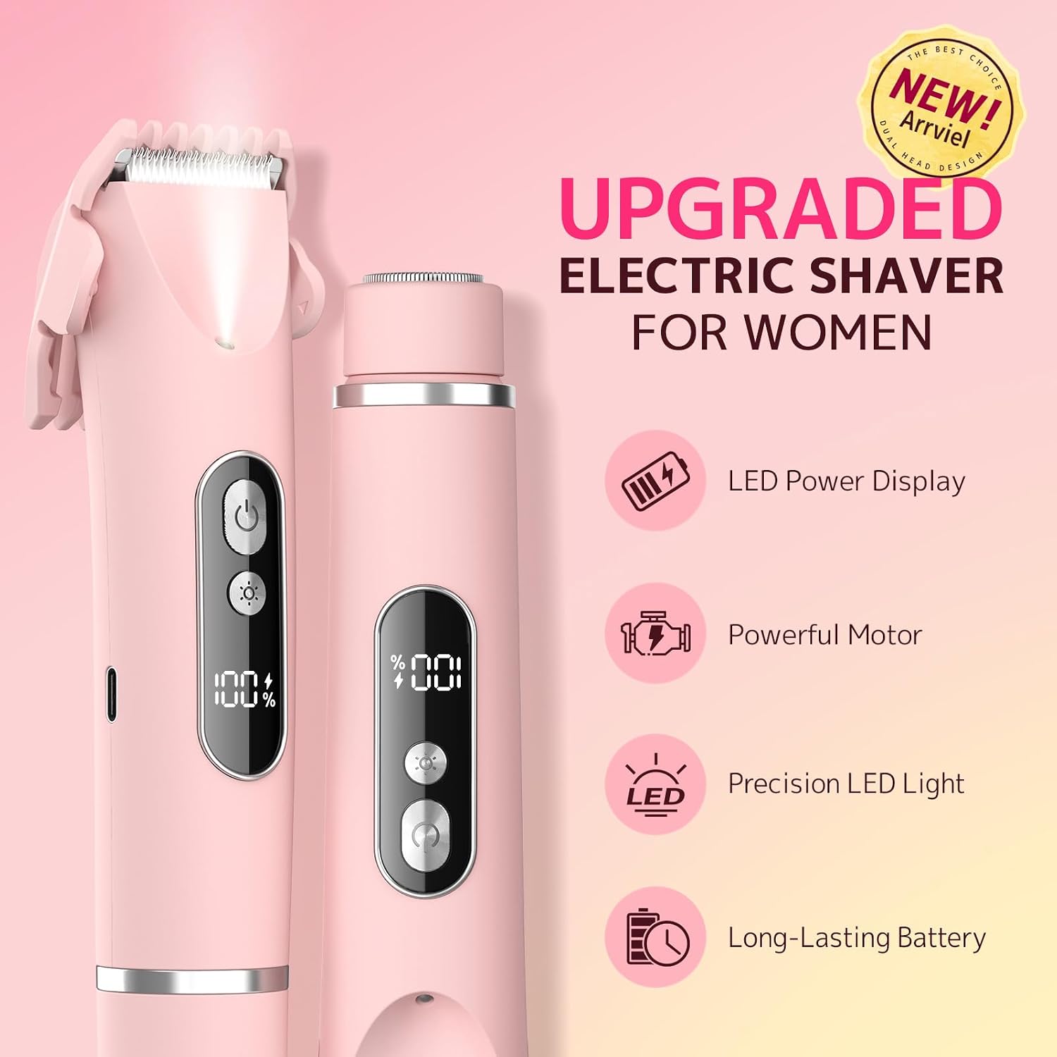 Detalle de CoolHair Bikini Trimmer for Women: 2-in-1 Wet/Dry Electric Shaver for Sensitive Skin