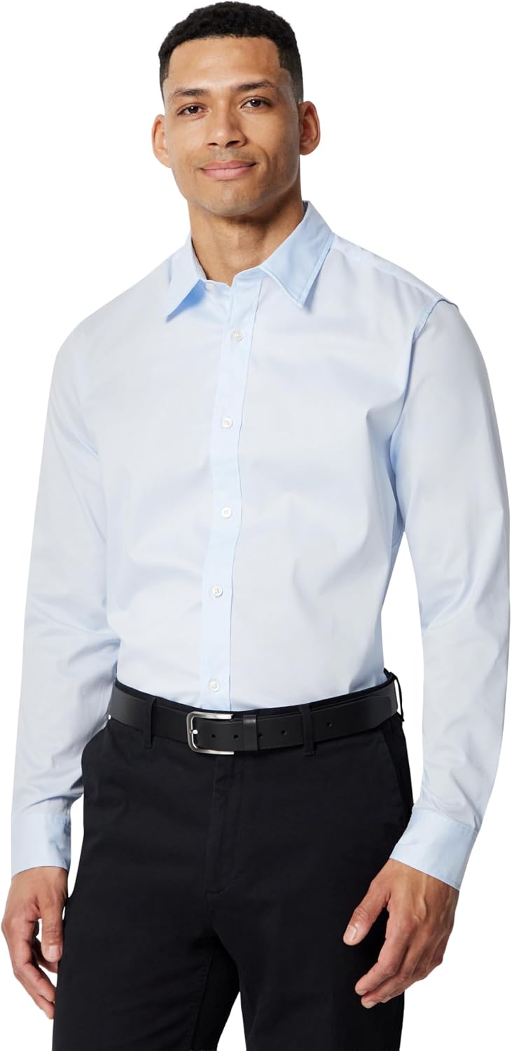 Detalle 2 de Amazon Essentials Men's Regular Fit Long Sleeve Wrinkle Resistant Stretch Dress Shirt