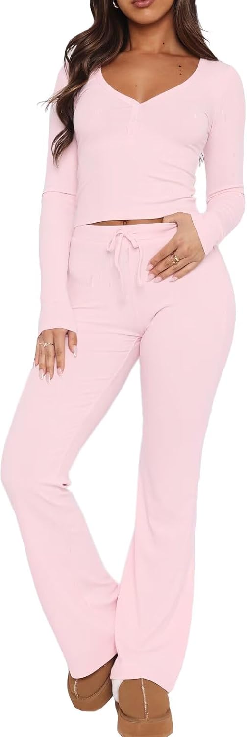 Thumbnail 5 de LACOZY Women’s 2-Piece Pyjama Set (V-neck, Long Sleeve) – Rayon & Elastane Lounge Set