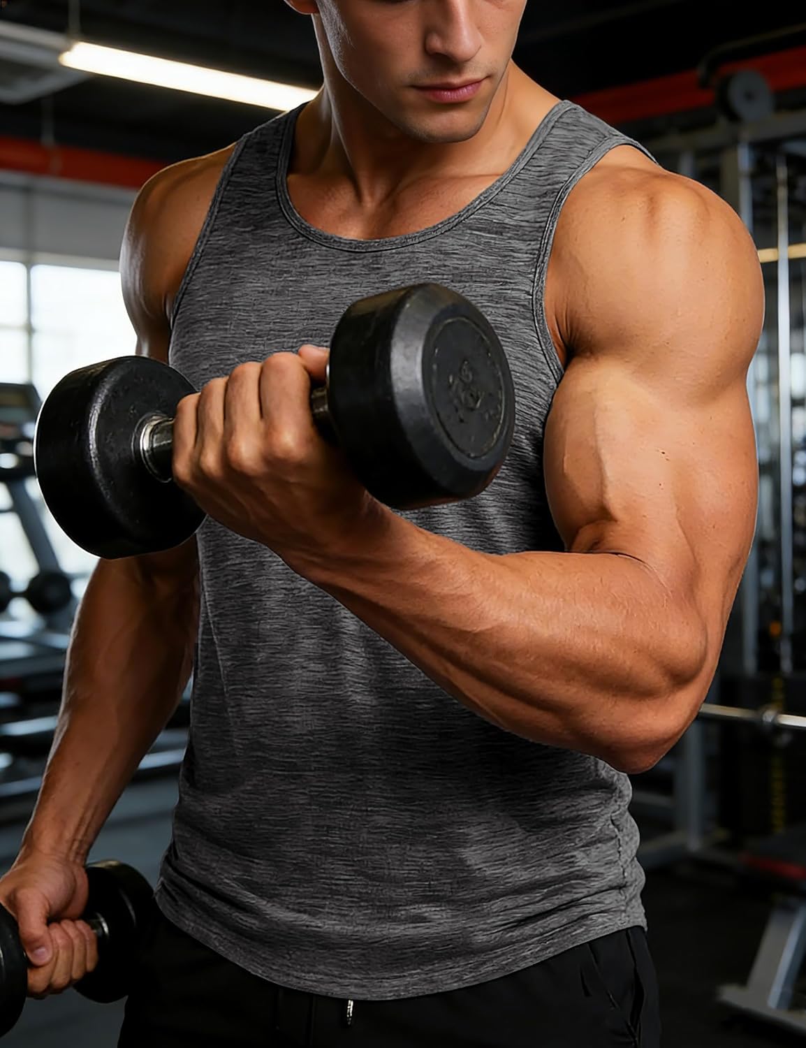 Detalle 2 de MAGCOMSEN Herren Tank Tops Quick-Dry Funktionsshirt für Laufen, Fitness & Outdoor