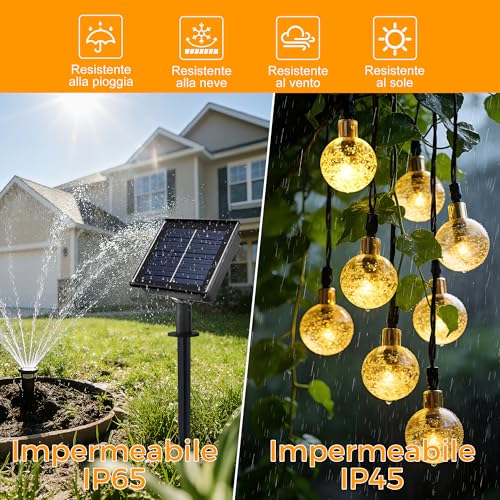 Detalle de HeiPard Catena Luminosa Esterno Solare 11 m - 60 LED con 8 modalità e memoria