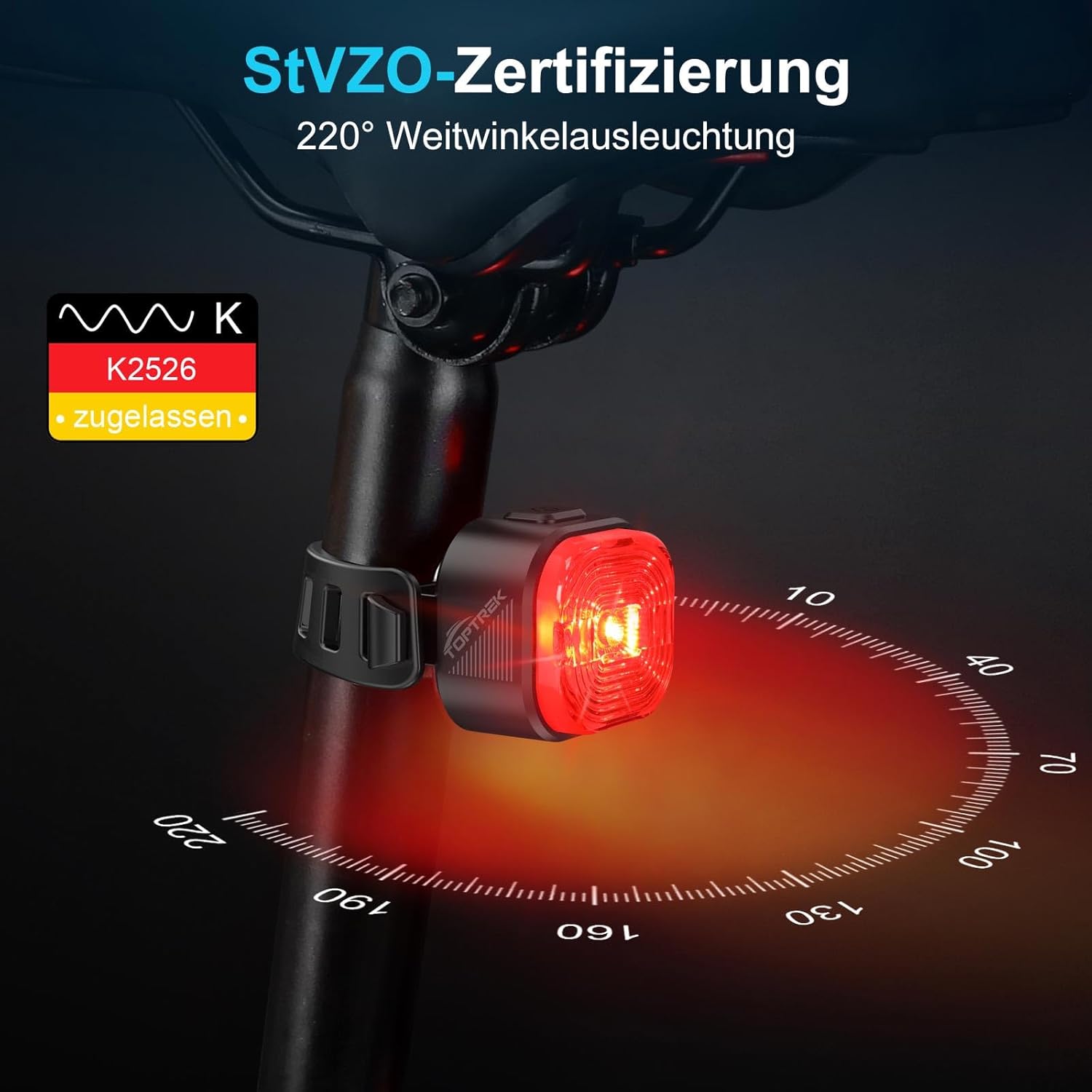 Thumbnail 6 de toptrek Fahrrad Rücklicht LED
