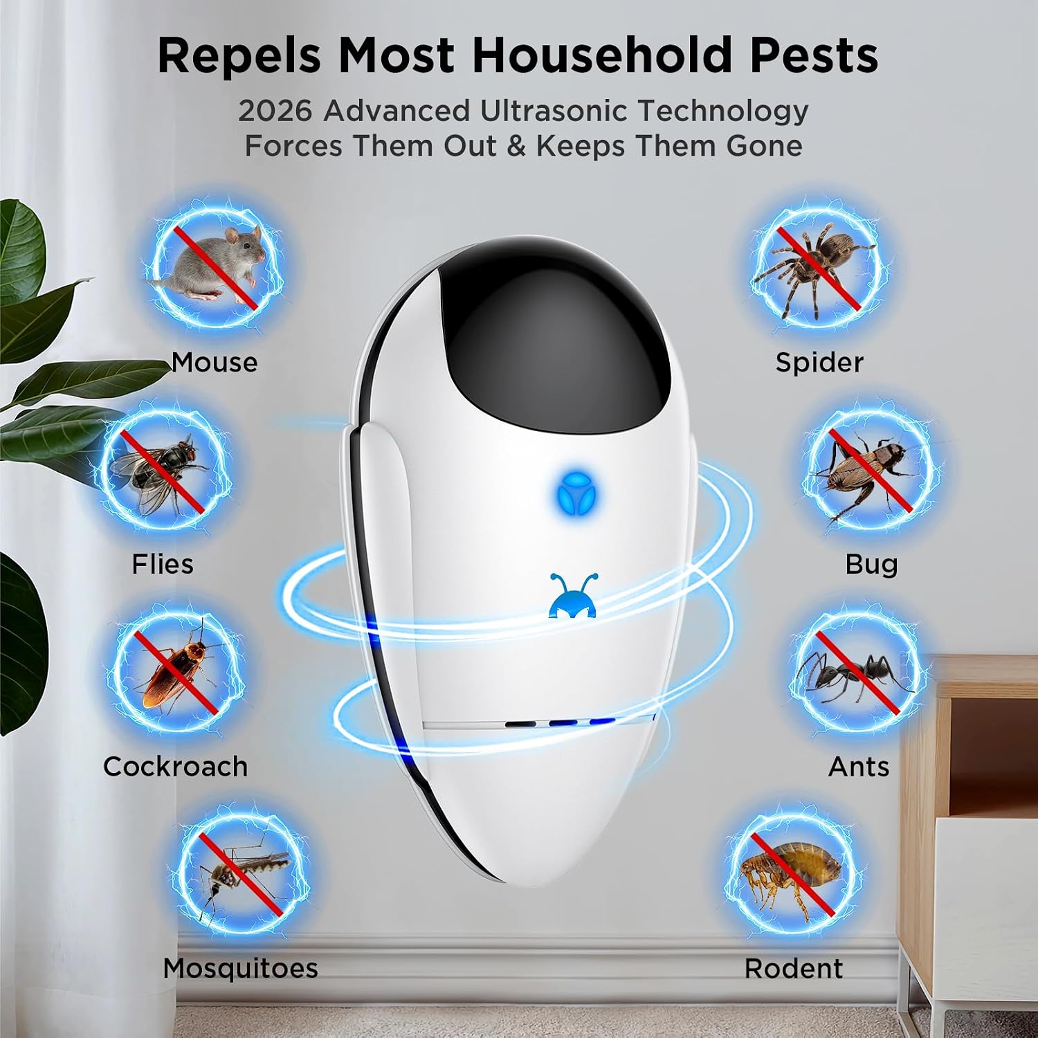 Thumbnail 1 de Neatmaster 2026 Upgraded Ultrasonic Pest Repeller (4 Pack) – Effective Indoor Rodent & Insect Control, Chemical-Free