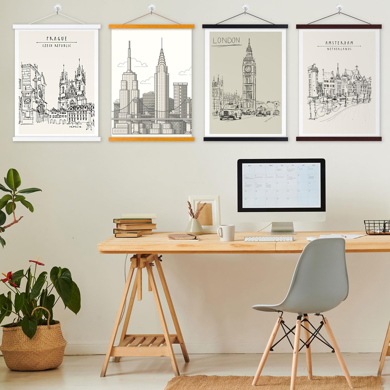 Thumbnail 5 de Ywlake A1 Posterleiste mit Magneten (61 cm, Schwarz) – magnetische Posterschiene für Poster & Bilder