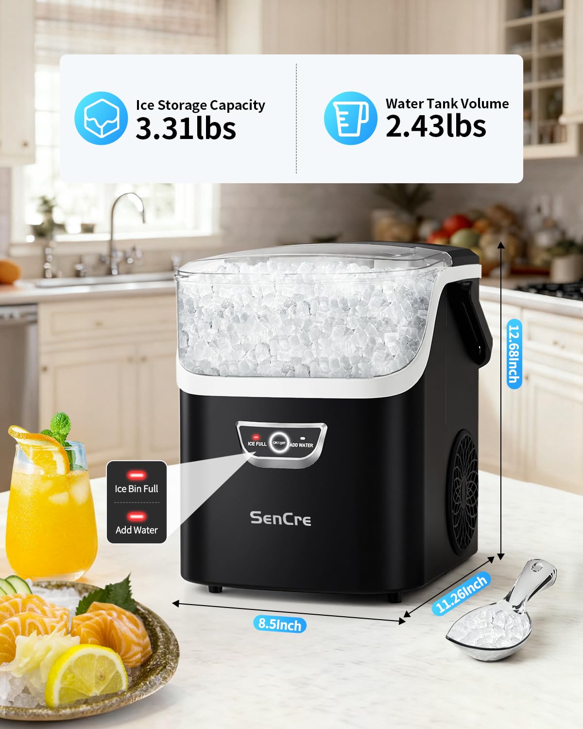 Thumbnail 4 de SenCre Nugget Ice Maker, 40 lb Daily Capacity