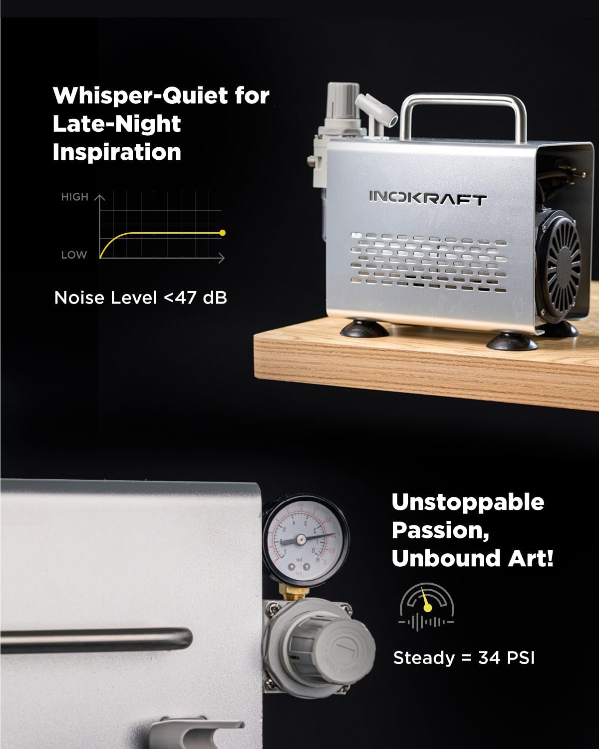 Thumbnail 6 de InoKraft Airbrush Kit 1/6 HP compressor 🎨