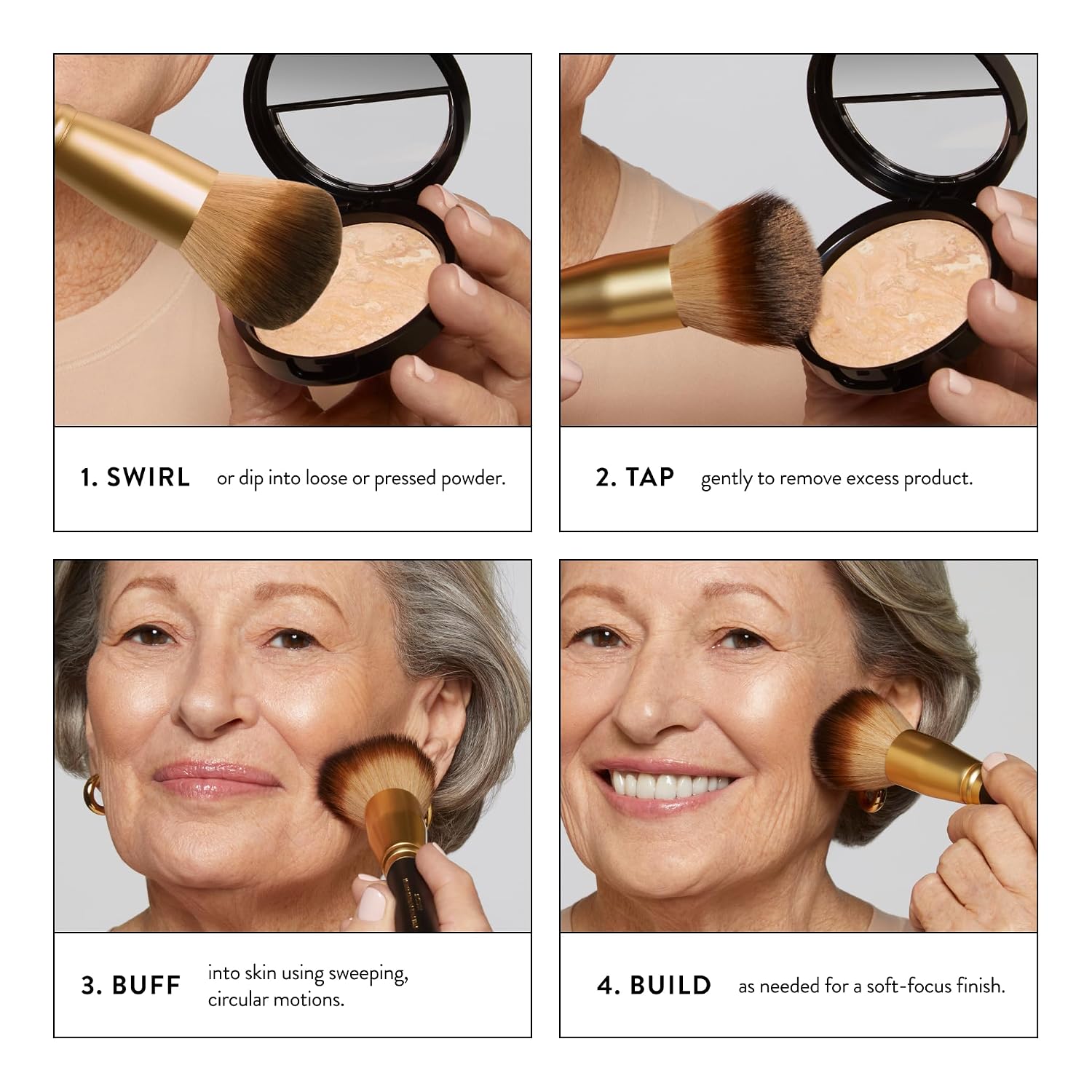 Thumbnail 2 de LAURA GELLER Full Face Powder Brush with Wooden Handle in Midnight Black