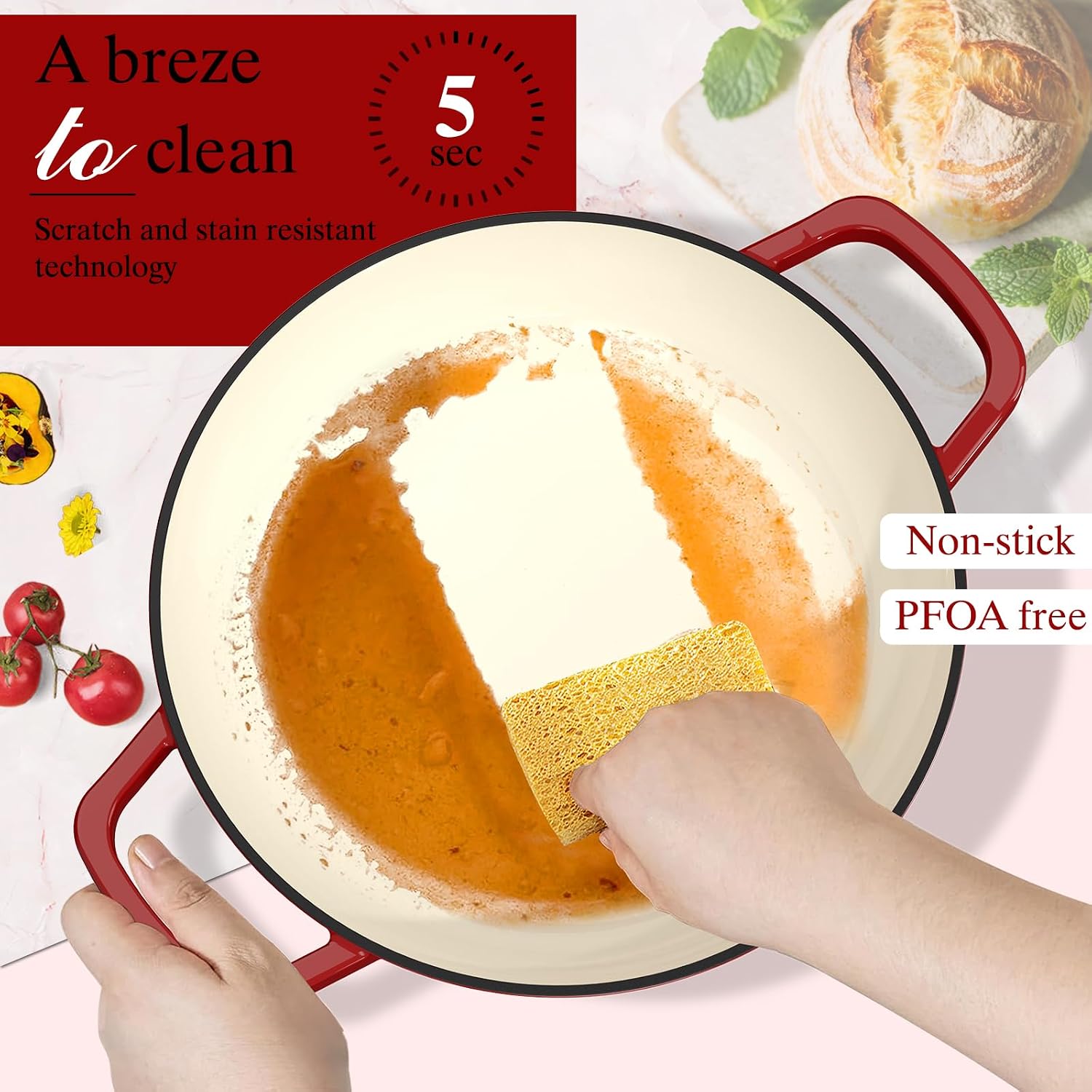 Thumbnail 3 de Umite Chef Enamelled Cast Iron Dutch Oven 6QT