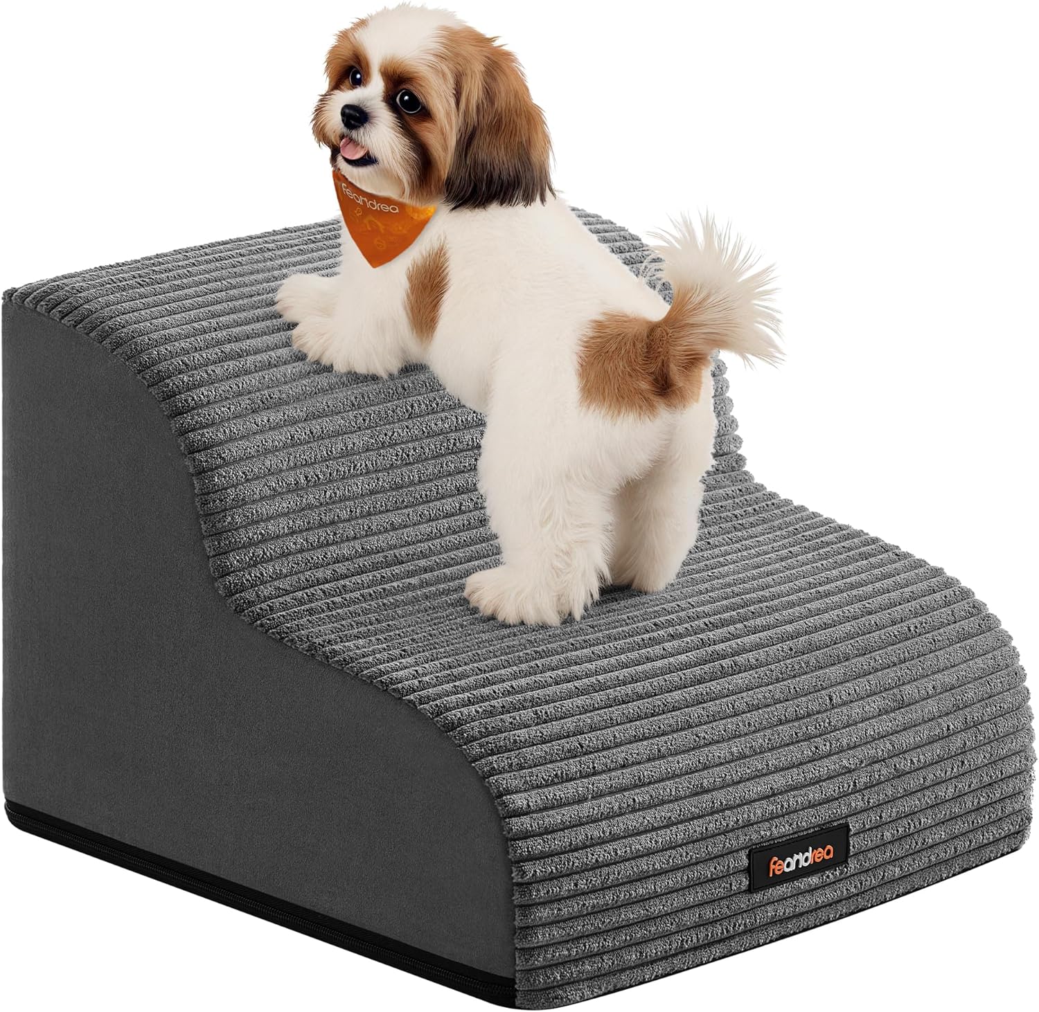 Thumbnail 6 de Feandrea Escalier pour chien à 4 marches, pente douce, housse amovible lavable, imperméable avec grip (gris tourterelle PPS004G01)