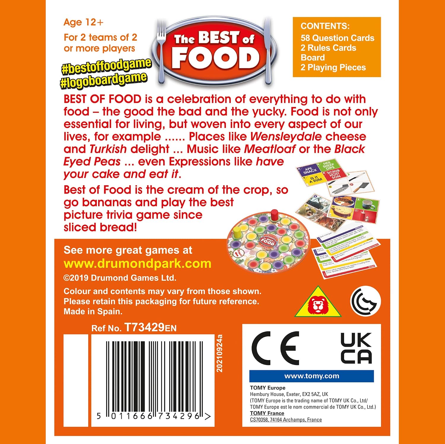 Detalle 2 de Food trivia board game mini for 12+
