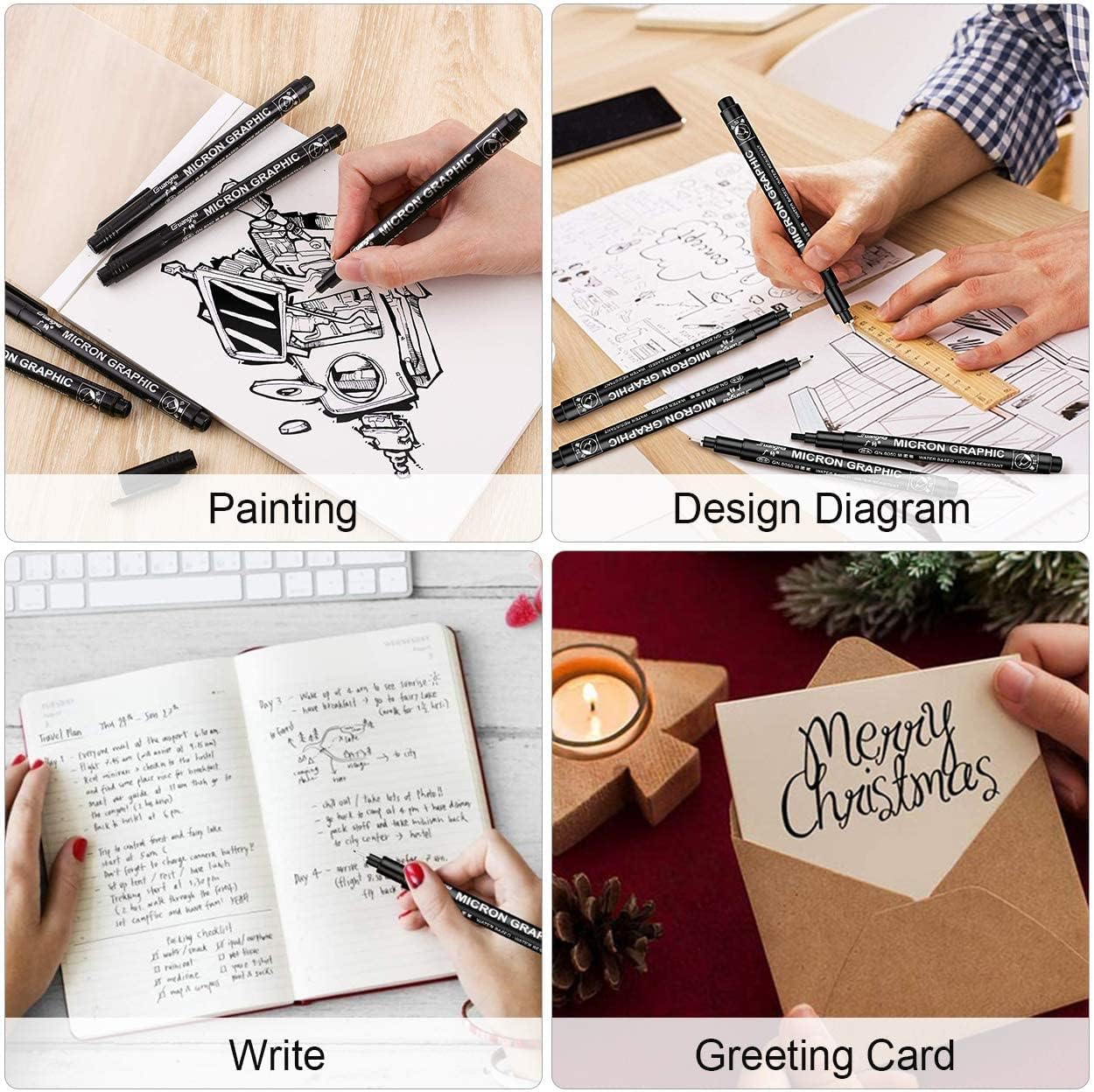 Thumbnail 5 de Gelanty Black Fineliner Pens Set 12 Pack