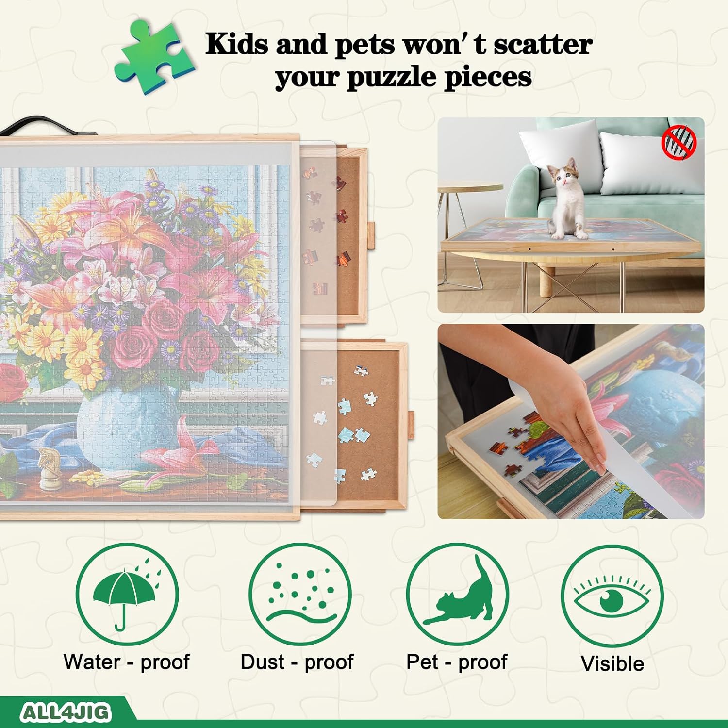 Thumbnail 4 de ALL4JIG 1500-Piece 2-in-1 Tilting & Rotating Puzzle Board
