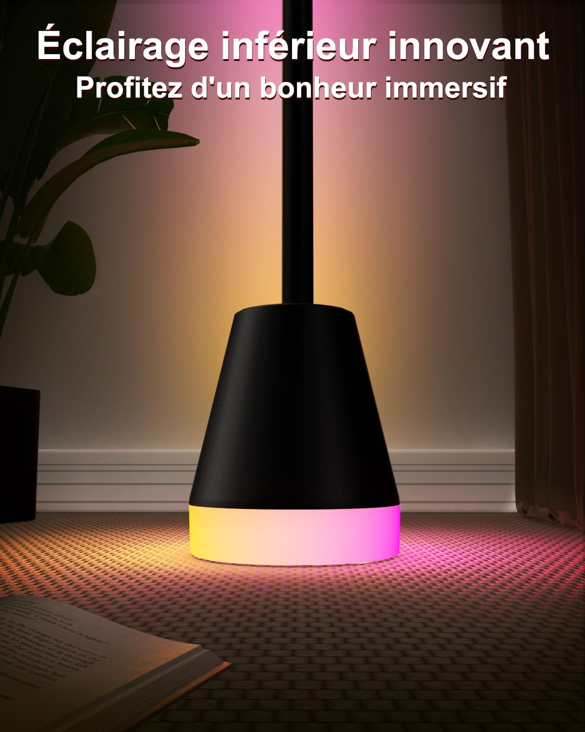 Detalle 2 de Keepsmile Smart Corner Stehlampe – 16 Mio. Farben, App & Fernbedienung, Musik-Sync, dimmbar