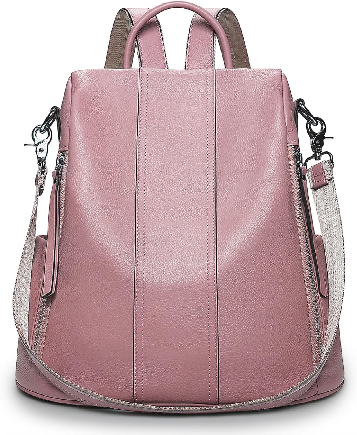 Detalle de S-ZONE Femmes Sac à Dos en Cuir Souple – Sac à Dos, Fourre-tout et Anti-vol en cuir véritable