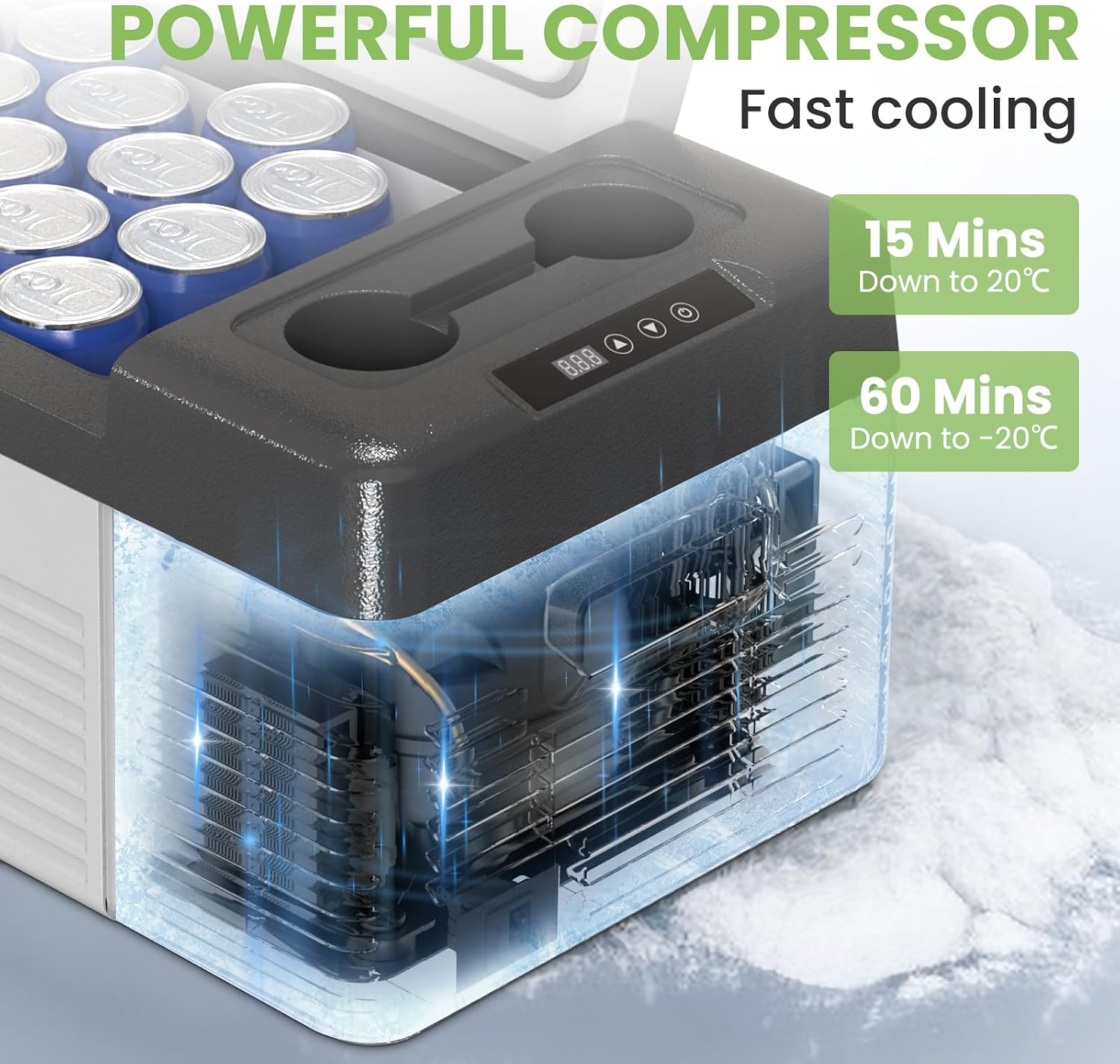 Detalle de Alpicool CL15 15L Compressor Car Refrigerator – Compact, Quiet and Reliable On the Move