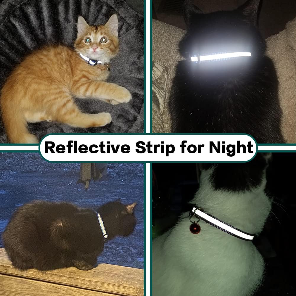 Thumbnail 5 de Dgerp Collare per Gatto con supporto AirTag, riflettente e fibbia di sicurezza (nero)