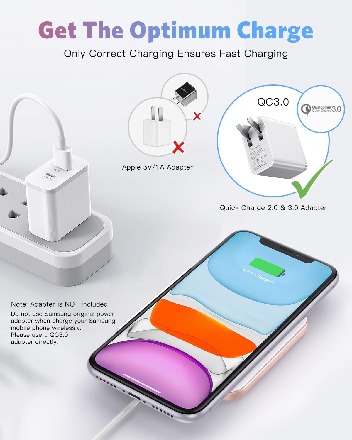 Thumbnail 6 de AGPTEK Wireless Charger: Qi-Certified 15W Max Fast Wireless Charging Pad
