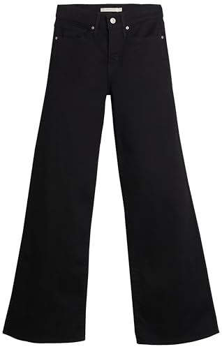 Detalle de Levi's 318 Shaping Wide Leg Soft Black – bequeme Figuresform mit Controlled Silhouette