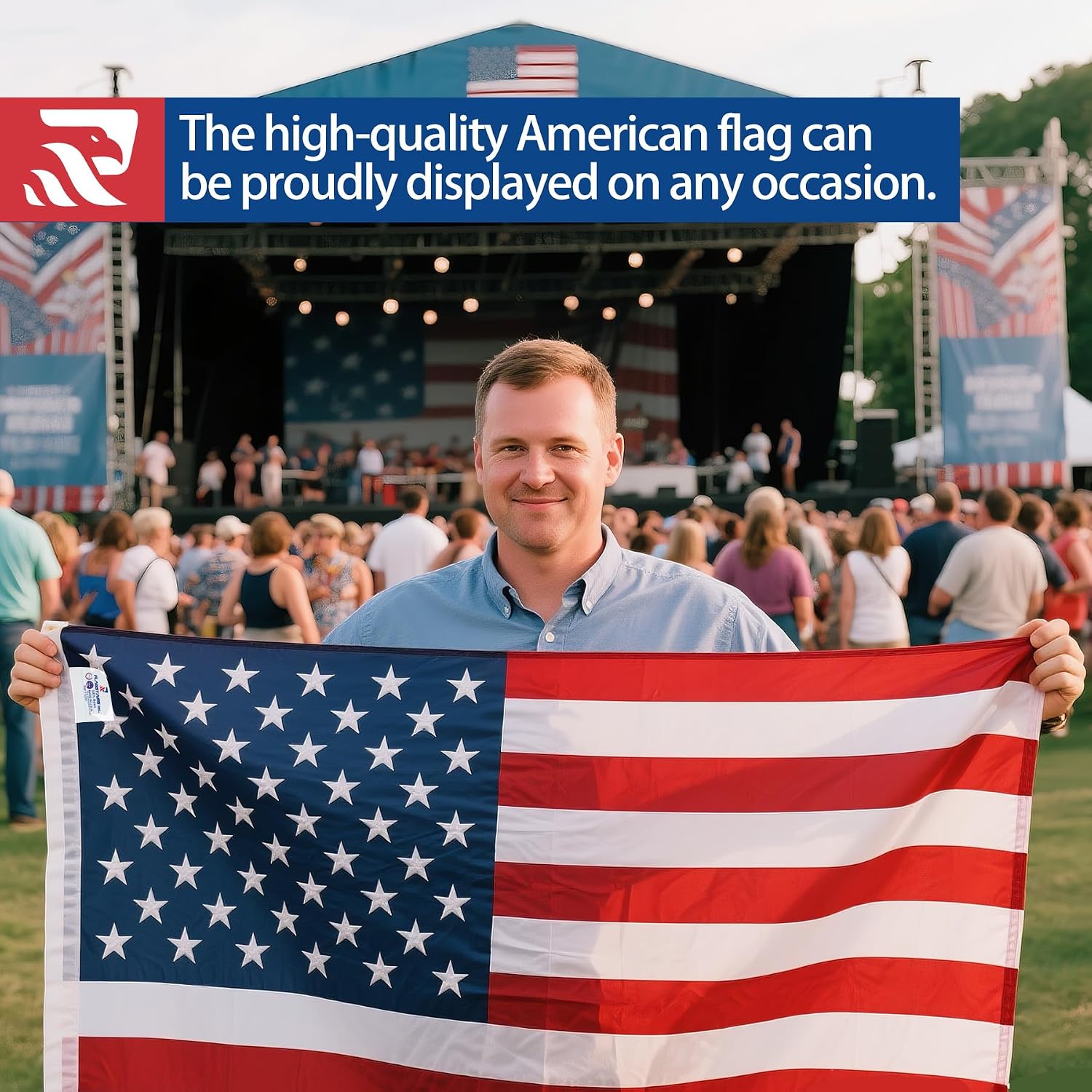 Thumbnail 4 de American Flag Durable Nylon 3x5 Ft Outdoor