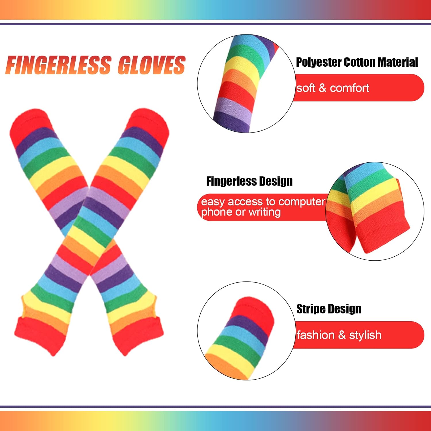 Detalle de Barrlves Striped Knee-High Socks Set, Polyester and Acrylic