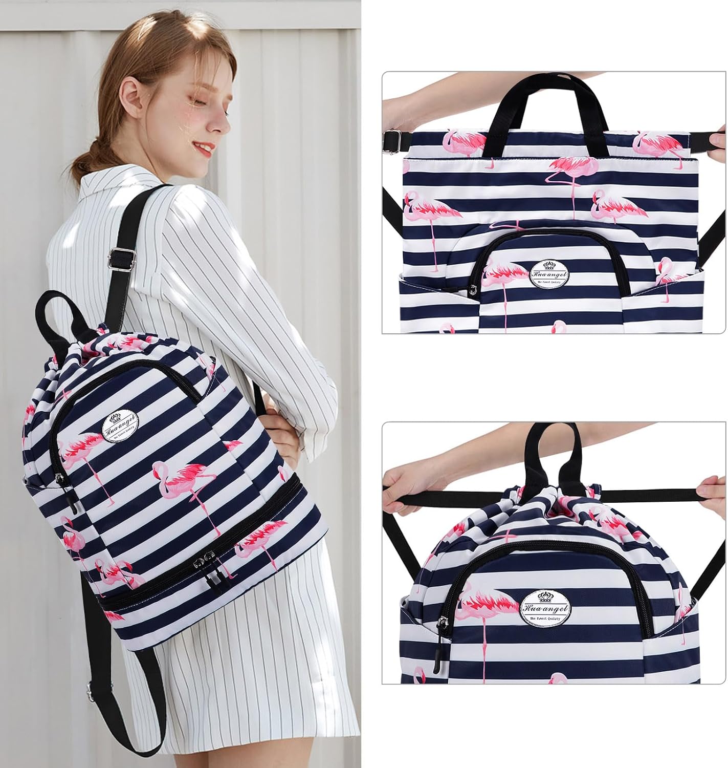 Detalle 2 de HUA ANGEL Mochila Deportiva Ligera con Bolsillos 🏃♀