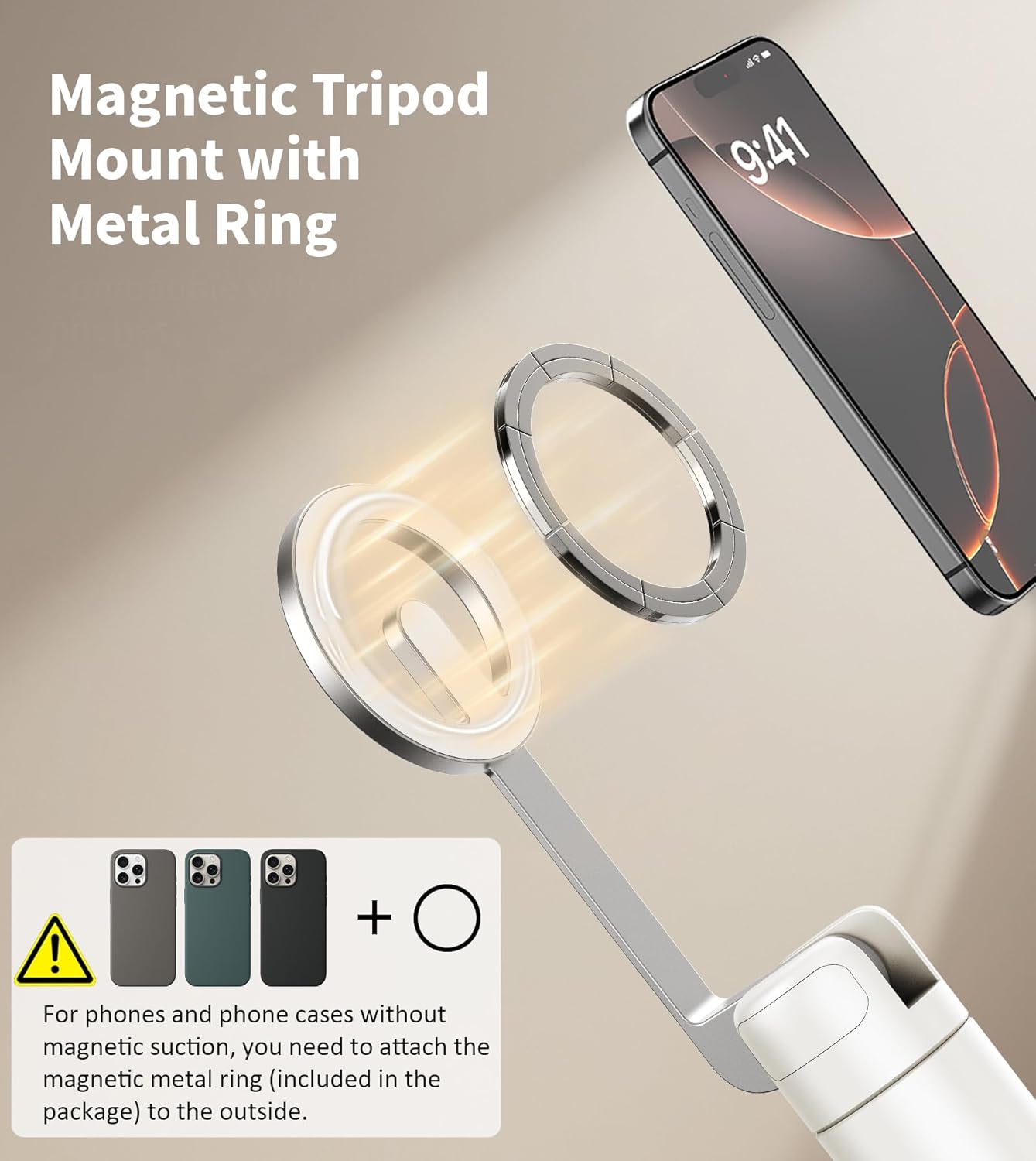 Detalle 2 de TONEOF 68-inch Magnetic selfie stick tripod