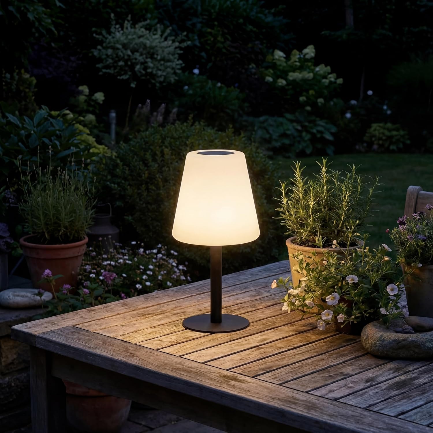 Detalle de Smartwares Solar-Tischlampe – Dimmbar, warmweiß, kabellos – OSL-50012
