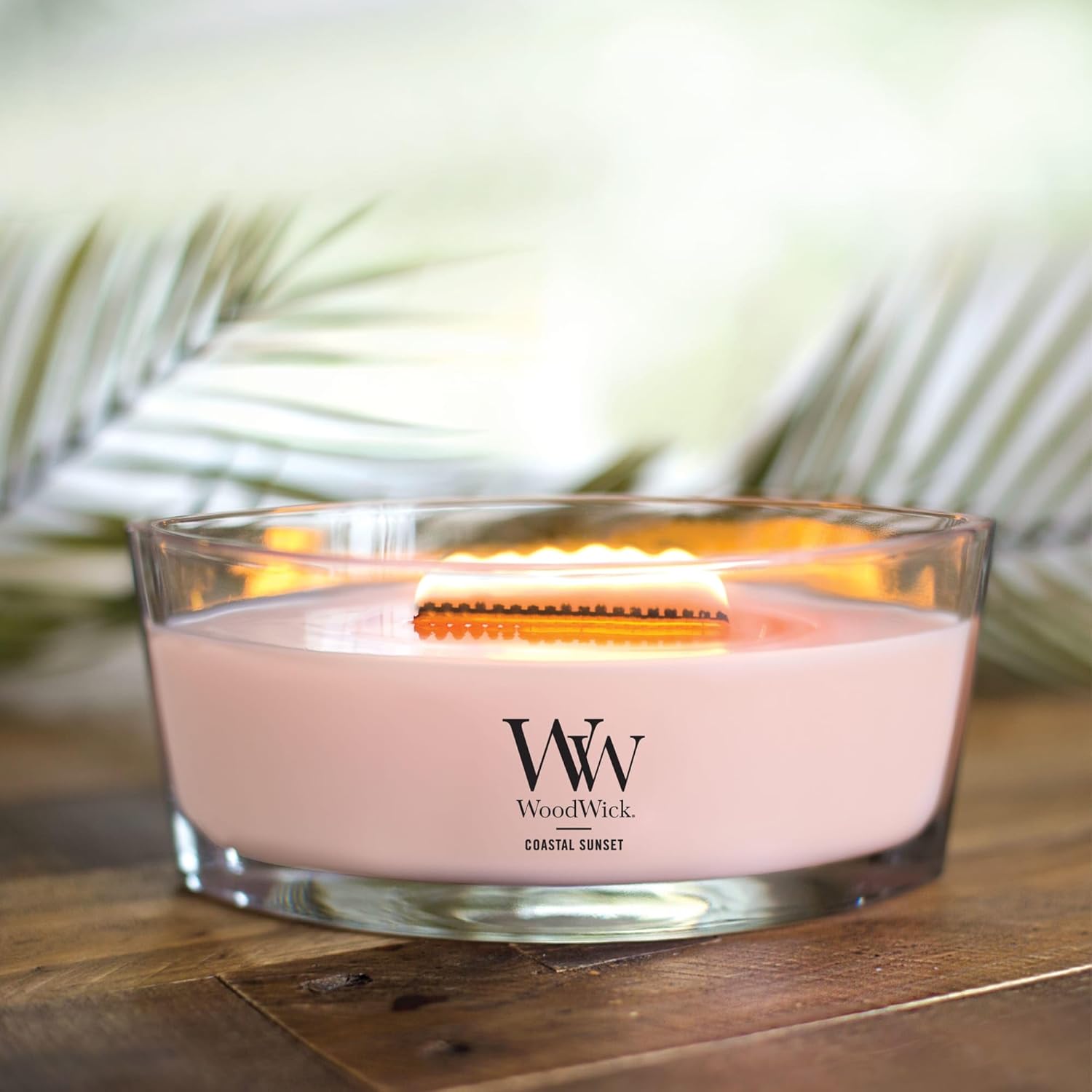 Detalle de WoodWick Ellipse bougie parfumée Hearthwick – Coucher de soleil