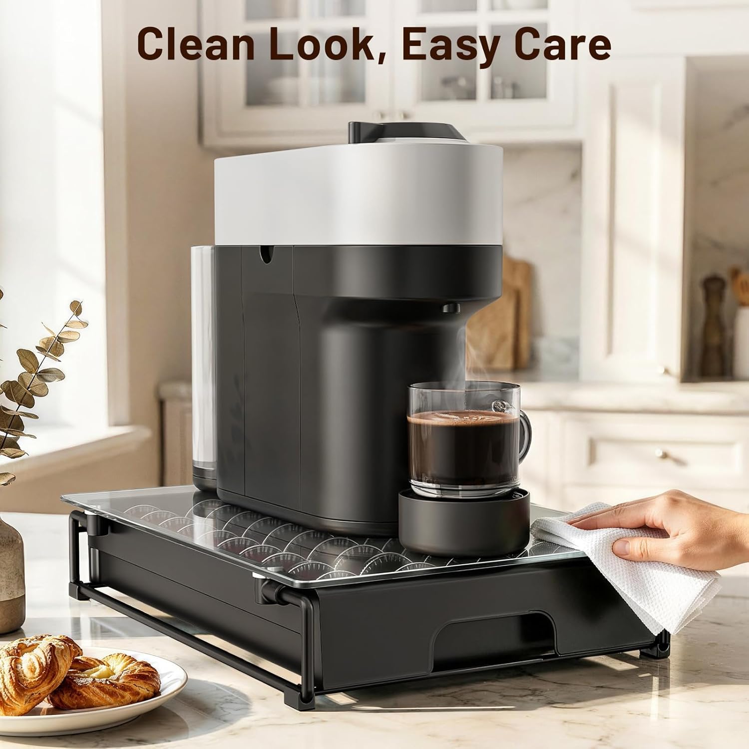 Thumbnail 1 de EVERIE Coffee Pod Drawer Organizer for Nespresso Vertuo Capsules (Pull-Out Drawer, Holds Up to 40/52)