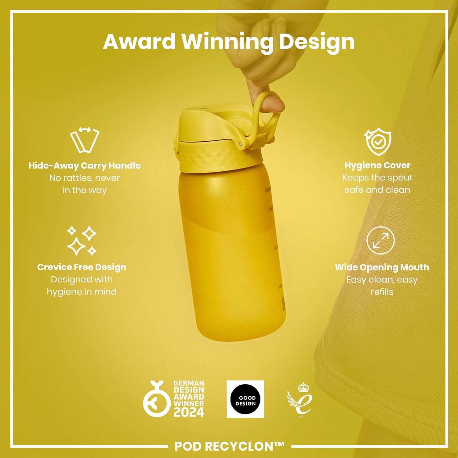Detalle 2 de Ion8 Kids Water Bottle 350 ml: Leak-Proof, Dishwasher Safe and Carbon Neutral