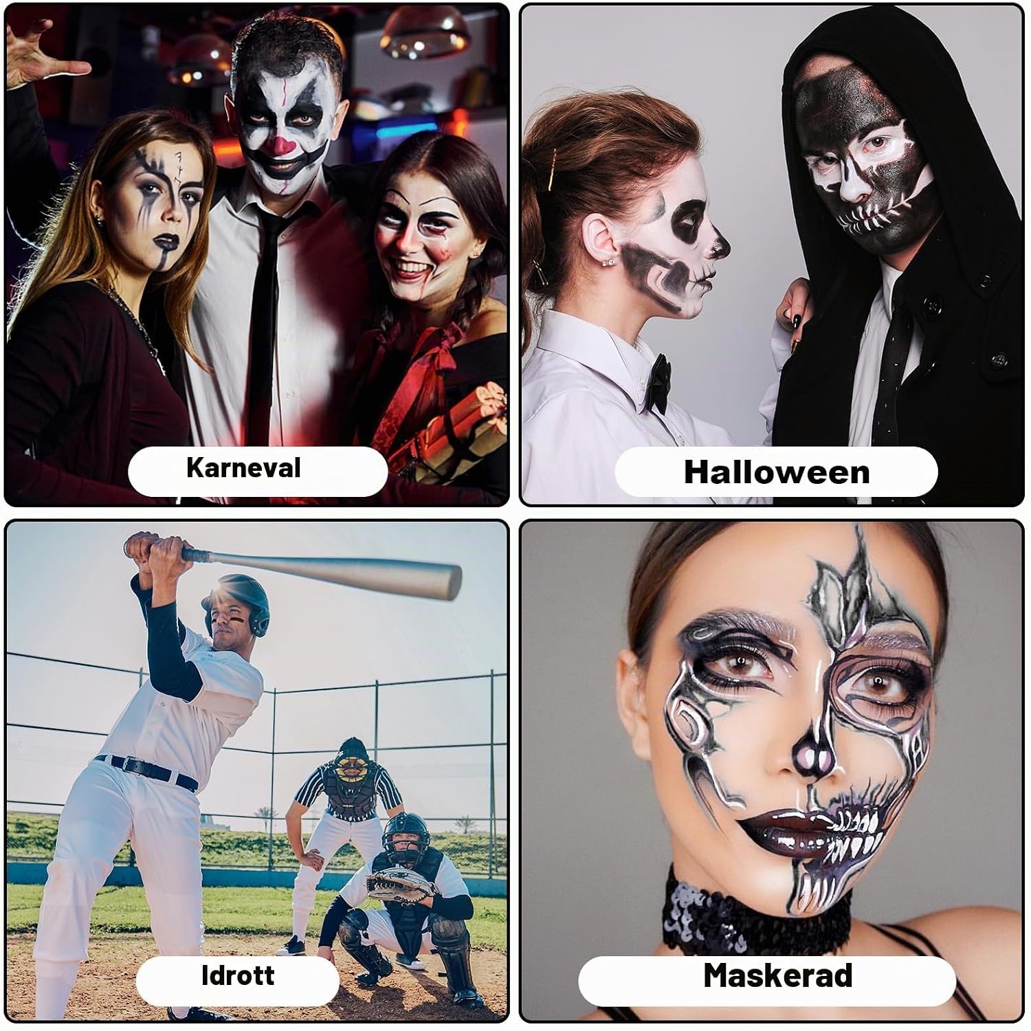 Detalle 2 de AOMIG Face Paint Stick, vit vattenfast ansiktsfärg i stift