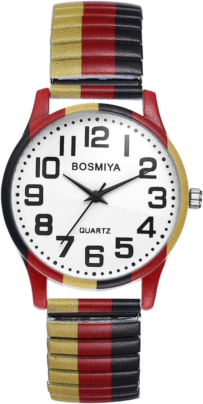 Detalle de OIDEA Armbanduhr Deutsche Flagge Edelstahl
