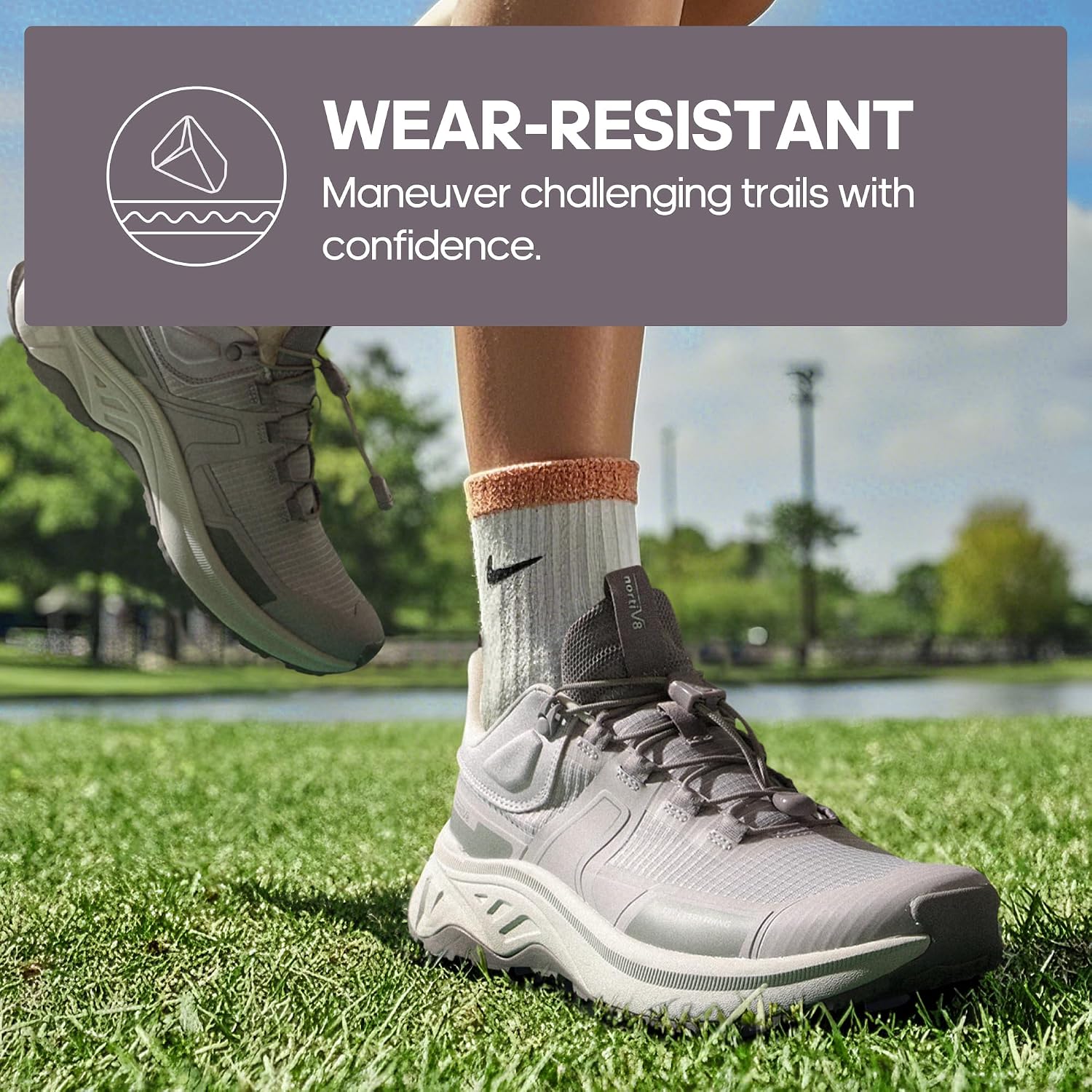 Detalle de NORTIV 8 Chaussures de randonnée légères pour femme – modèle 8, confort respirant et semelle adhérente