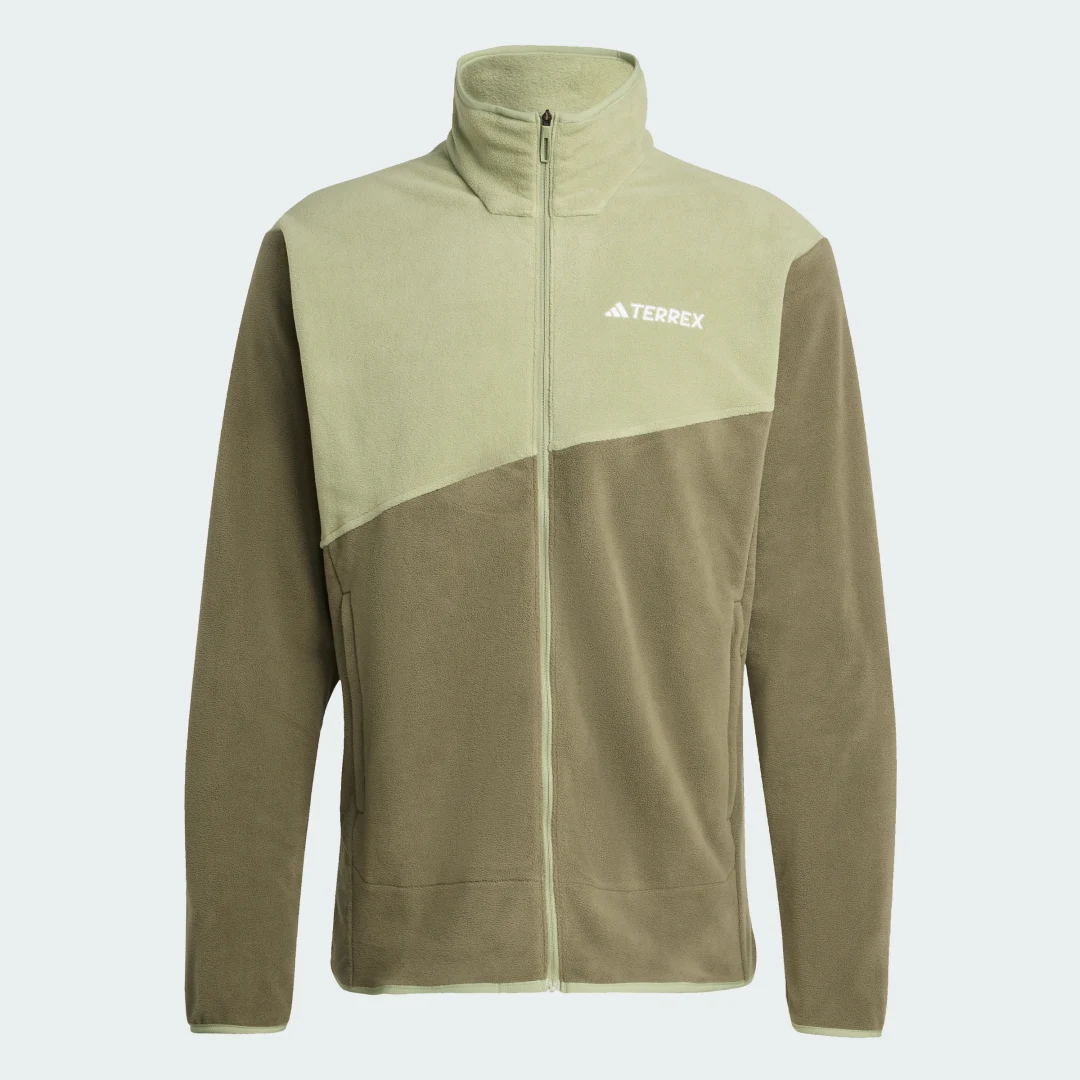 Detalle de Chaqueta Terrex Multi Fleece de Adidas, verde – versátil para outdoor