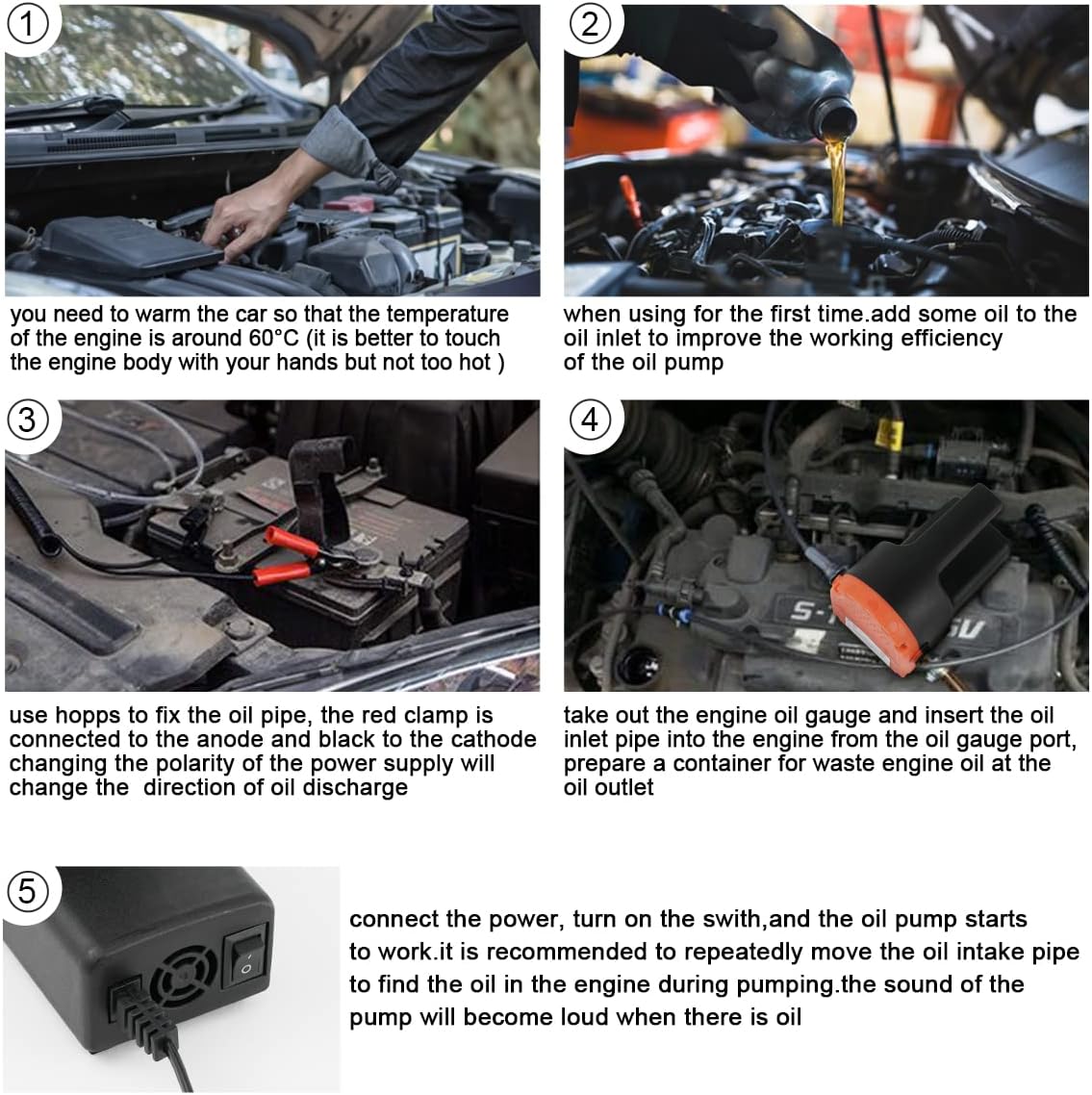Thumbnail 3 de Flintronic 12V 80W Oil Change Pump Extractor with Tubes for Diesel & Engine Oil